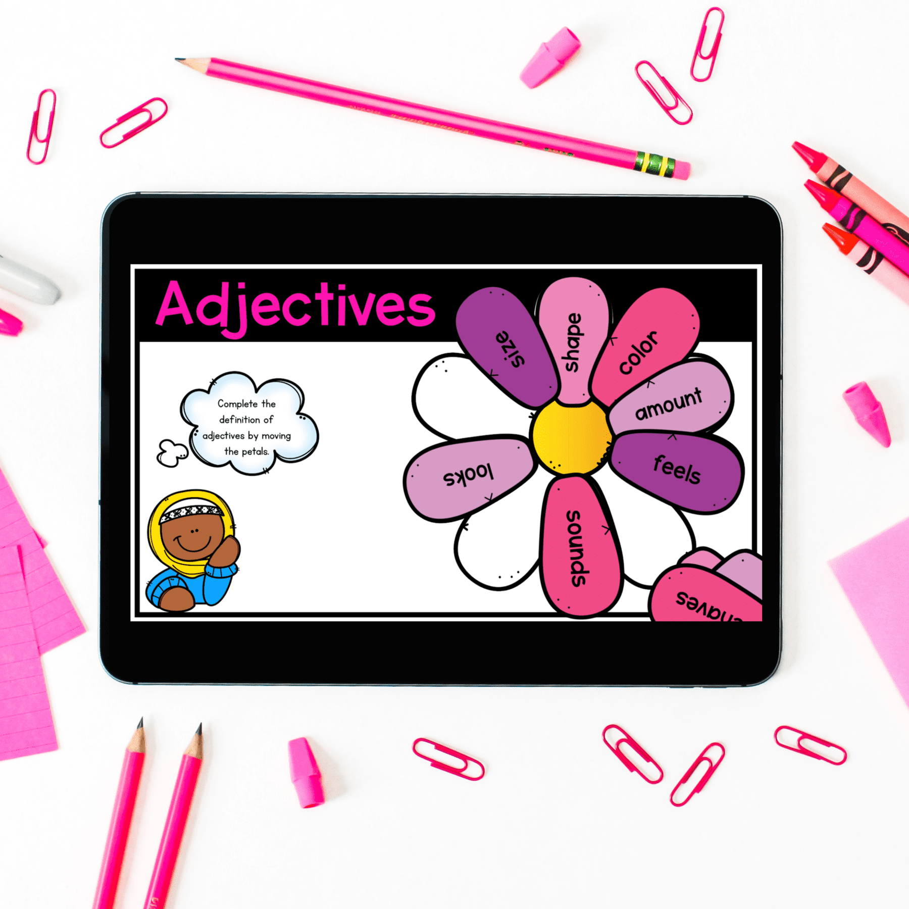 Adjectives Digital Activities for Google Slides Distance Learning - Image 3