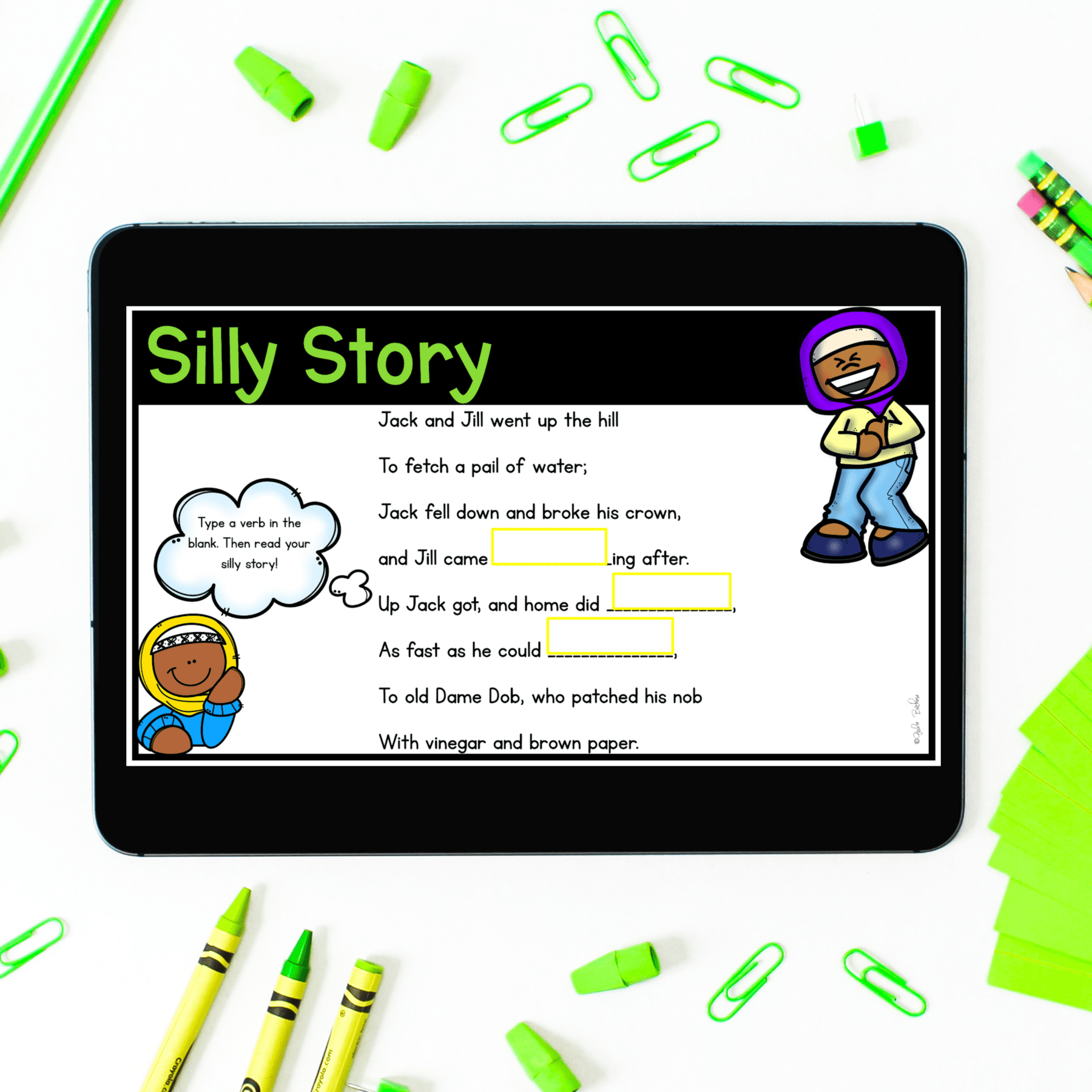 Verbs Digital Activities for Google Slides Distance Learning - Image 3
