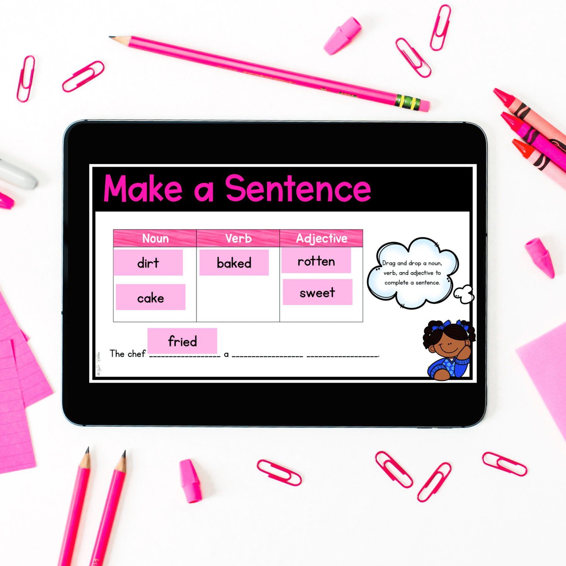 Adjectives Digital Activities for Google Slides Distance Learning - Image 4
