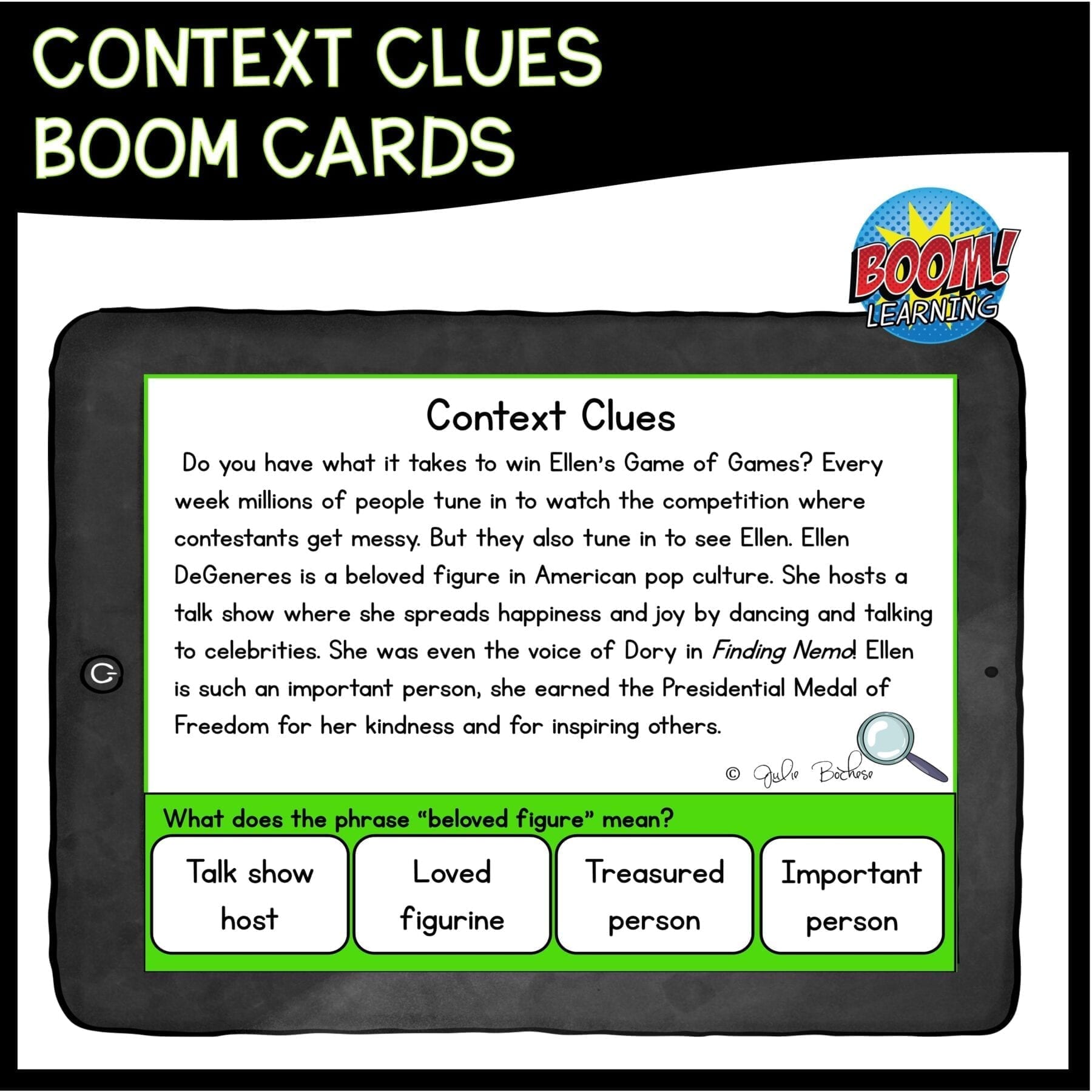Context Clues in NF Digital Task Cards with Audio Reading - 4th & 5th Grades - Image 2