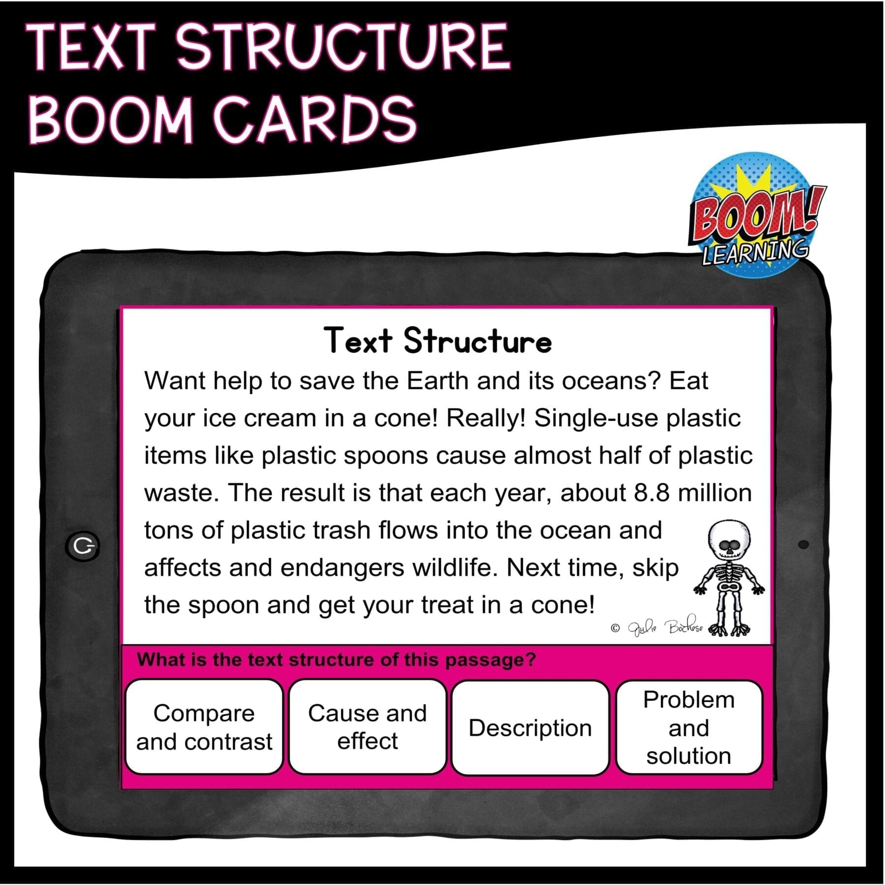 Text Structure in Nonfiction Digital Task Cards with Audio Reading - 3rd Grade - Image 2