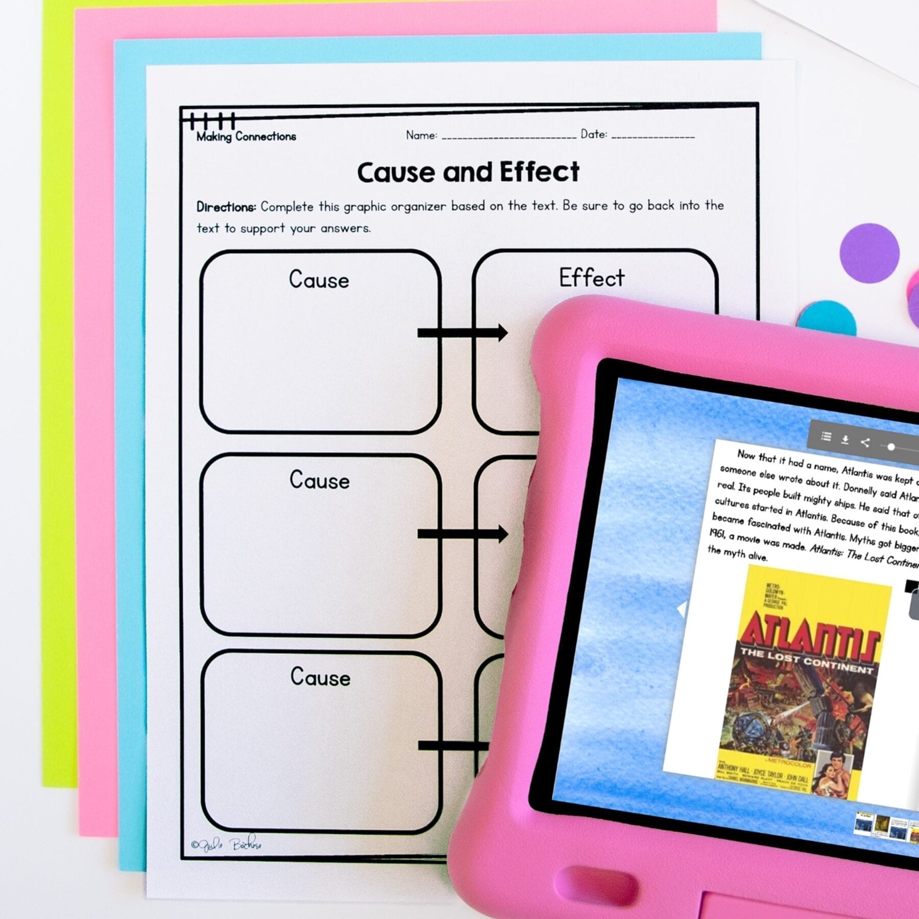 Guided Reading Packet: Making Connections - 2nd & 3rd Grade RI.2.3 & RI.3.3 - Printable & Digital - Image 3