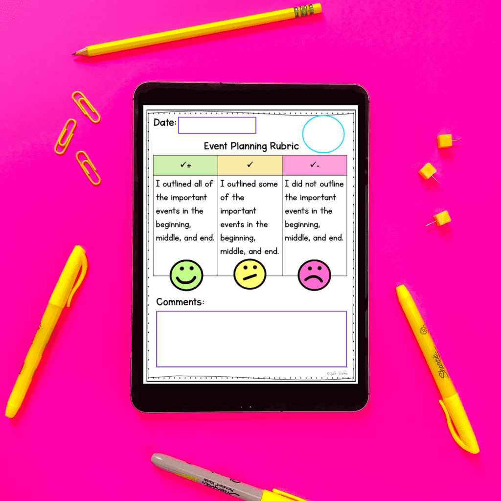 Writing rubric example in google slides for distance learning