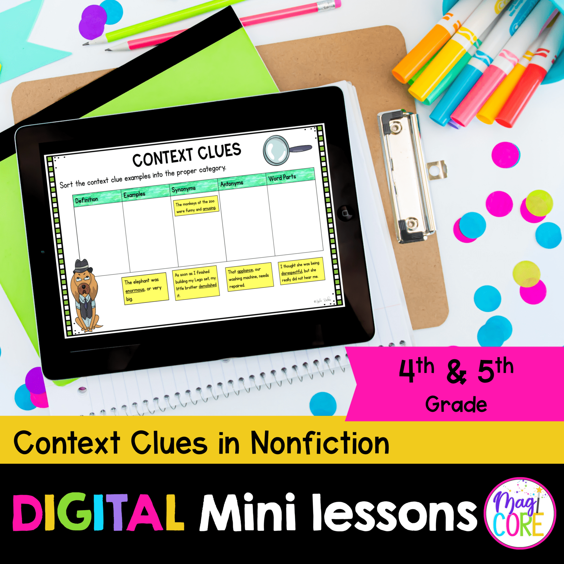 Digital Lessons: Context Clues - RI.4.4 & RI.5.4 - Google Slides & Seesaw