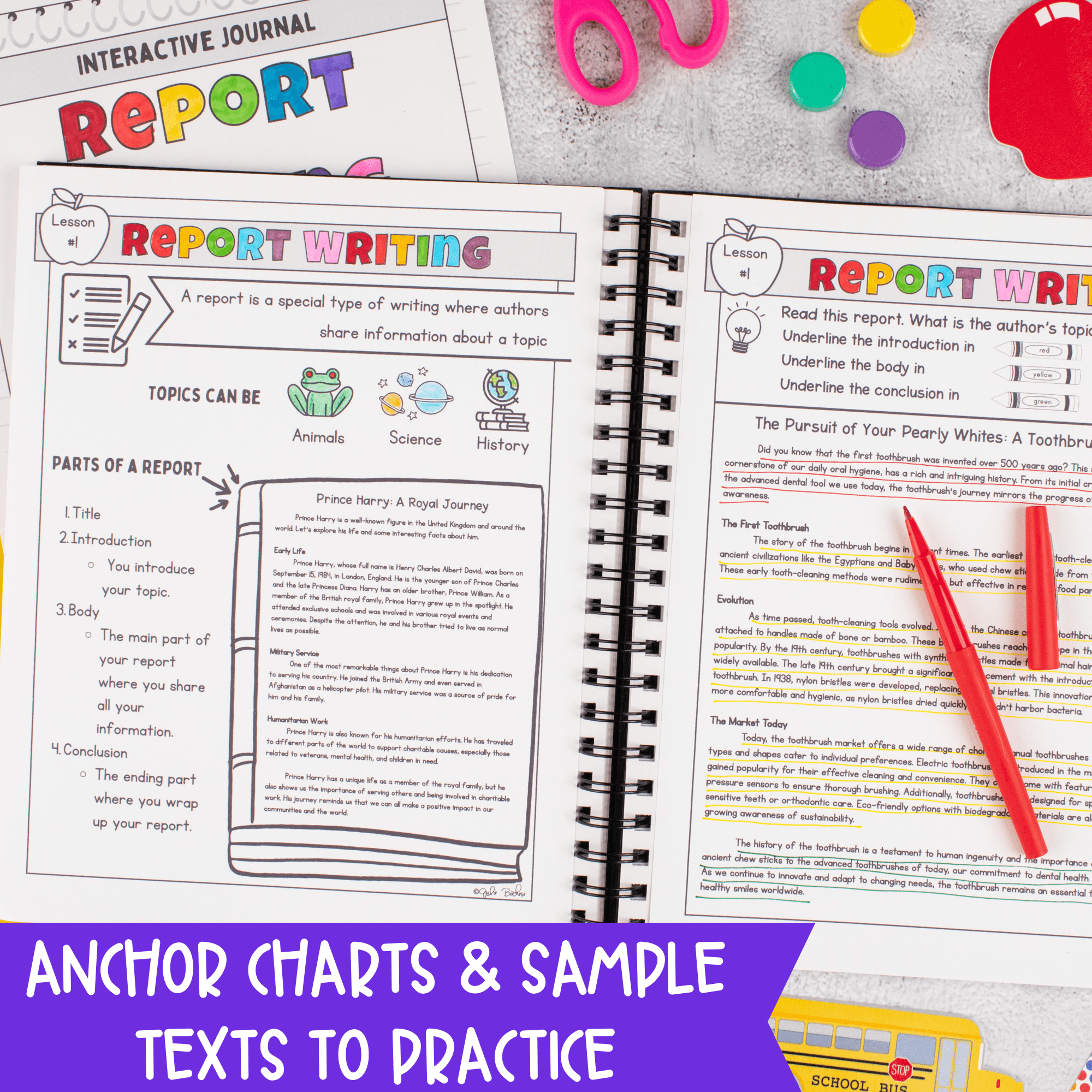 Expository Report Writing - 4th & 5th Grade Anchor Charts, Journal, Rubrics - Image 2