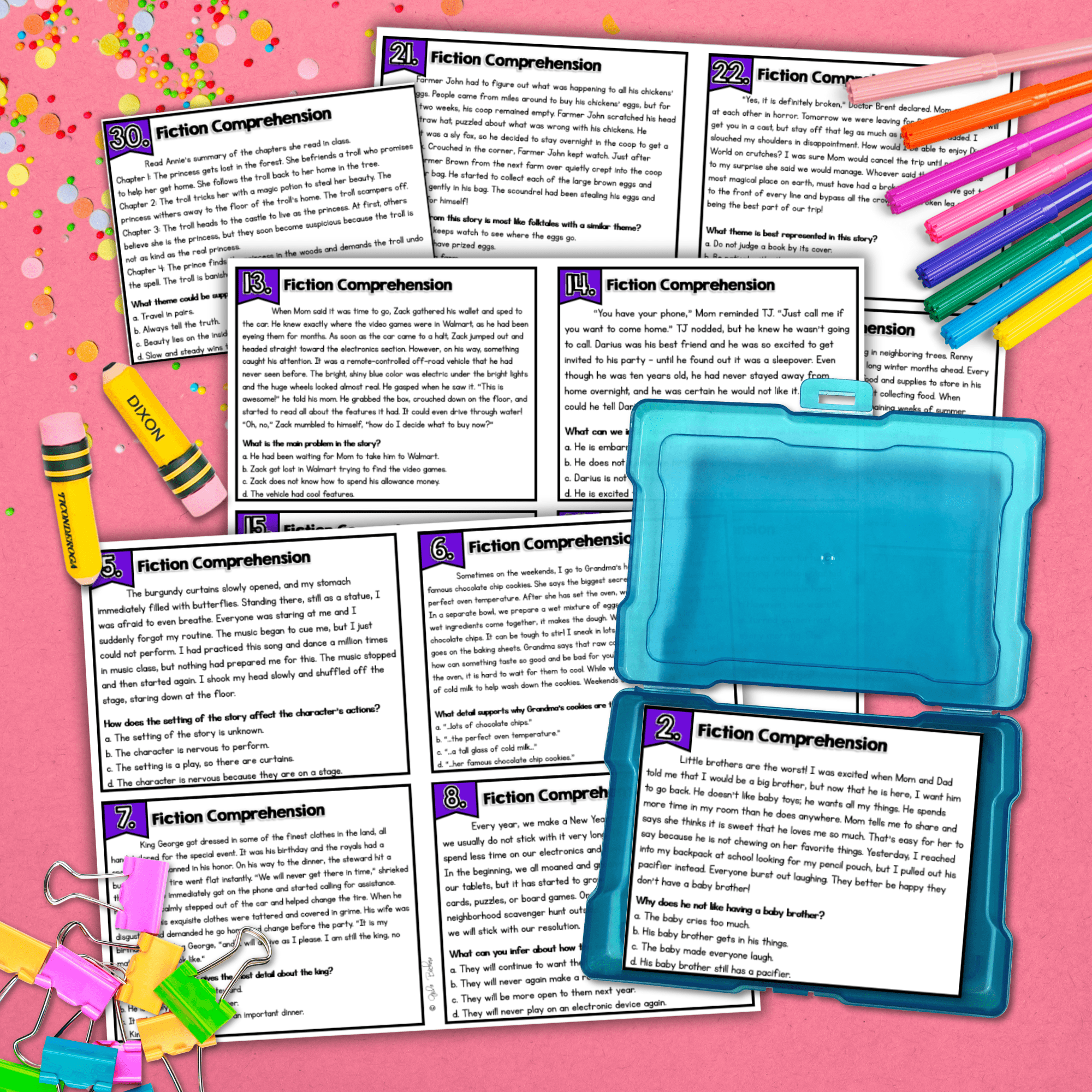 Fiction Reading Comprehension Task Cards - 4th & 5th Grade - RL.4.10 RL.5.10 - Image 4