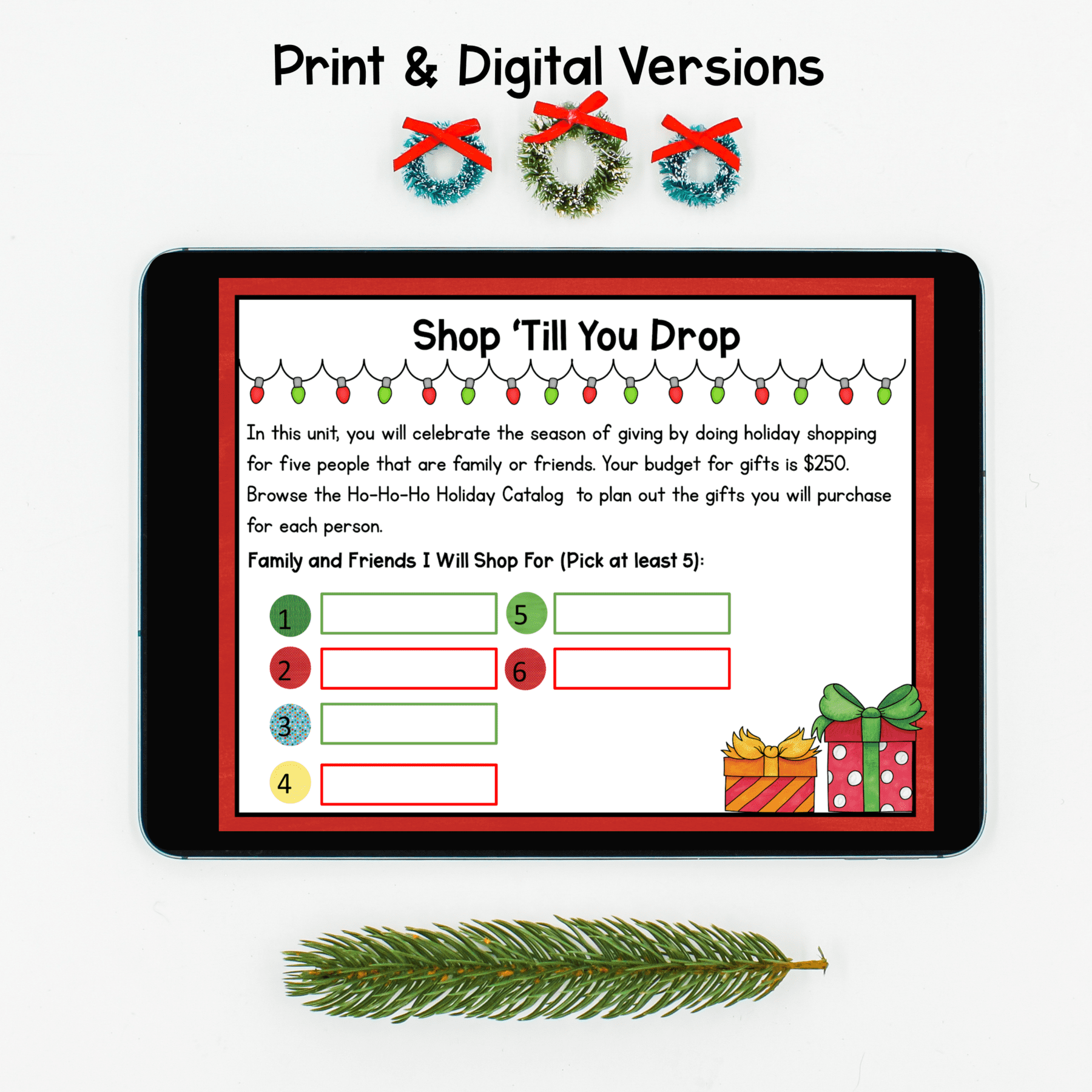 Holiday Shopping Christmas Math Project - PBL Activity Centers Worksheets - Image 6