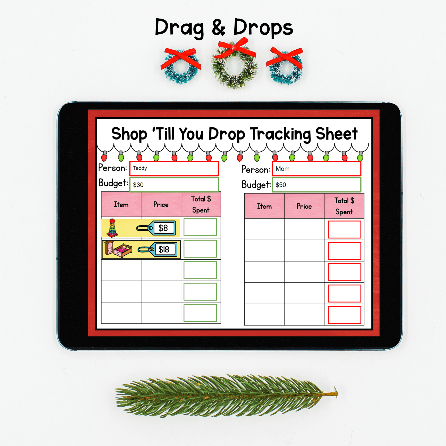 Holiday Shopping Christmas Math Project - PBL Activity Centers Worksheets - Image 5