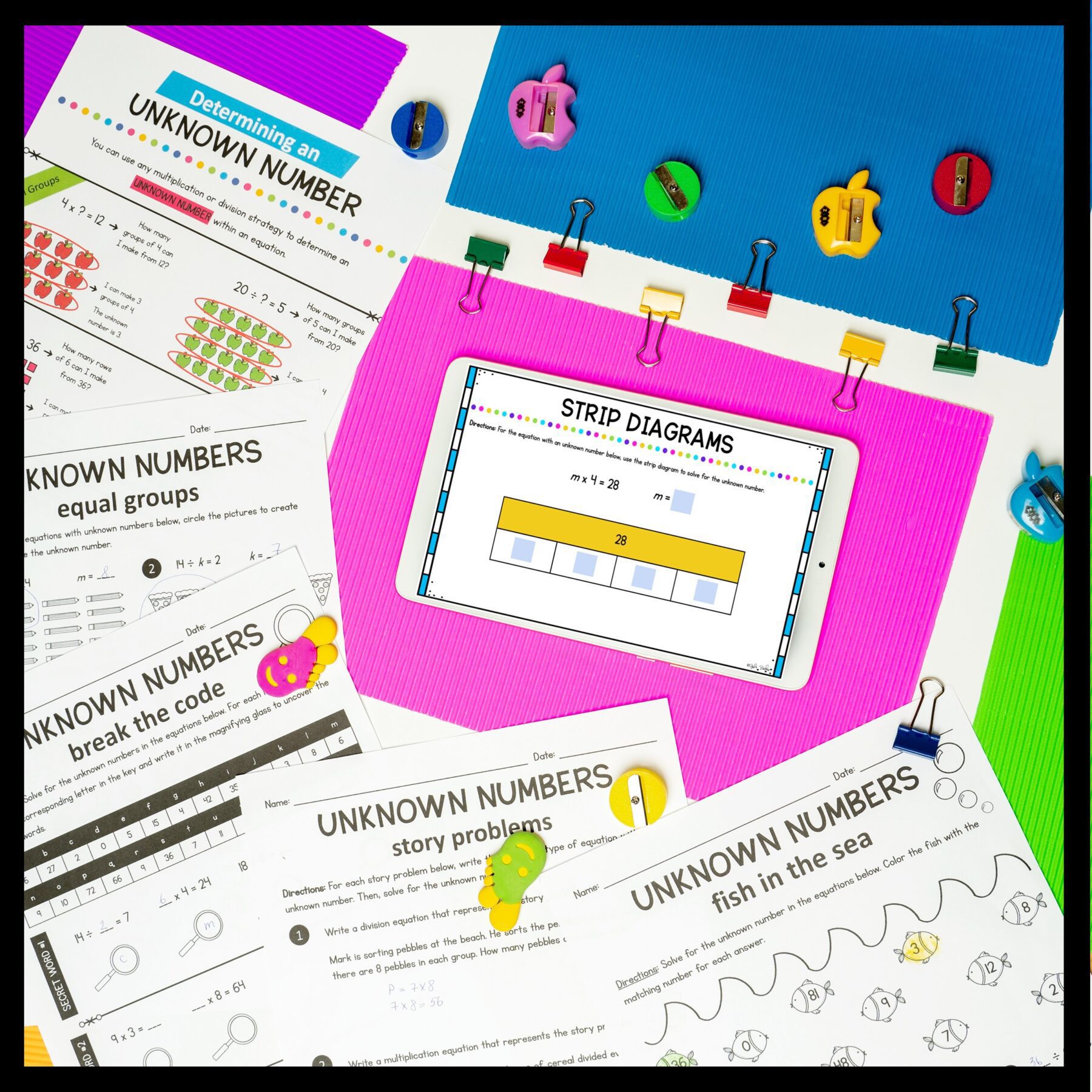 Determine Unknown Numbers - 3rd Grade Math - Printable & Digital - 3.OA.A.4 - Image 4