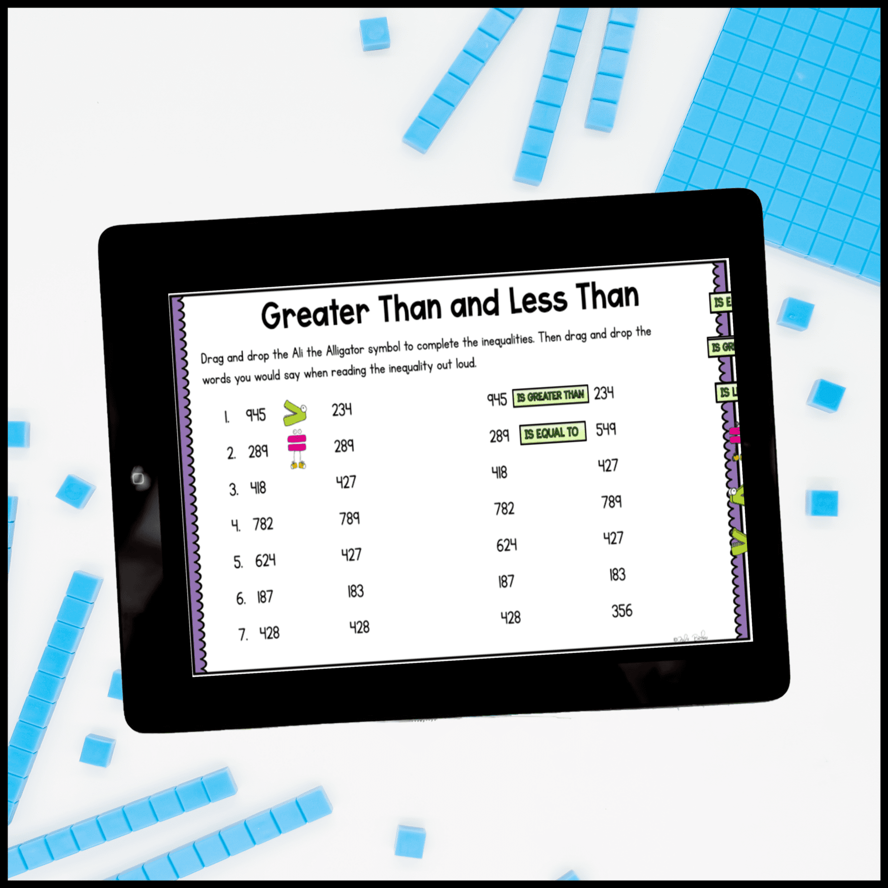 Greater Than Less Than - 2nd Grade Math Digital Mini Lesson - 2.NBT.A.4 - Image 4