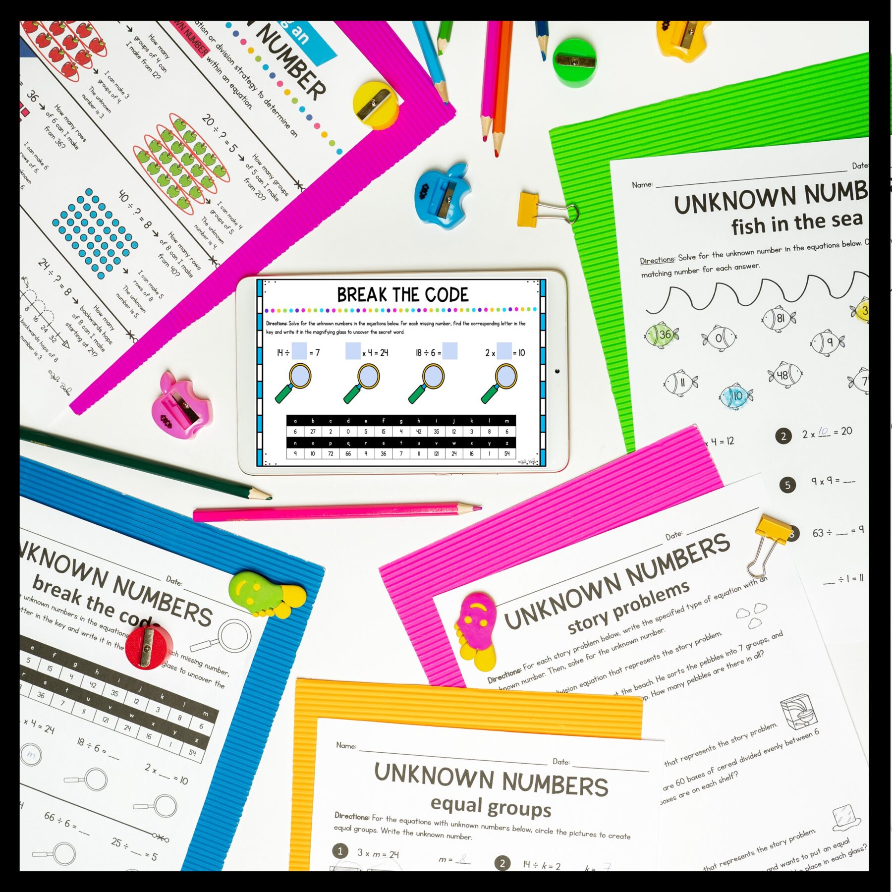 Determine Unknown Numbers - 3rd Grade Math - Printable & Digital - 3.OA.A.4 - Image 6