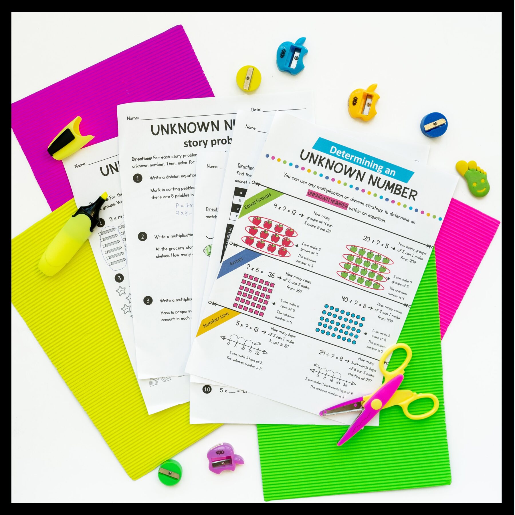Determine Unknown Numbers - 3rd Grade Math - Printable & Digital - 3.OA.A.4 - Image 8