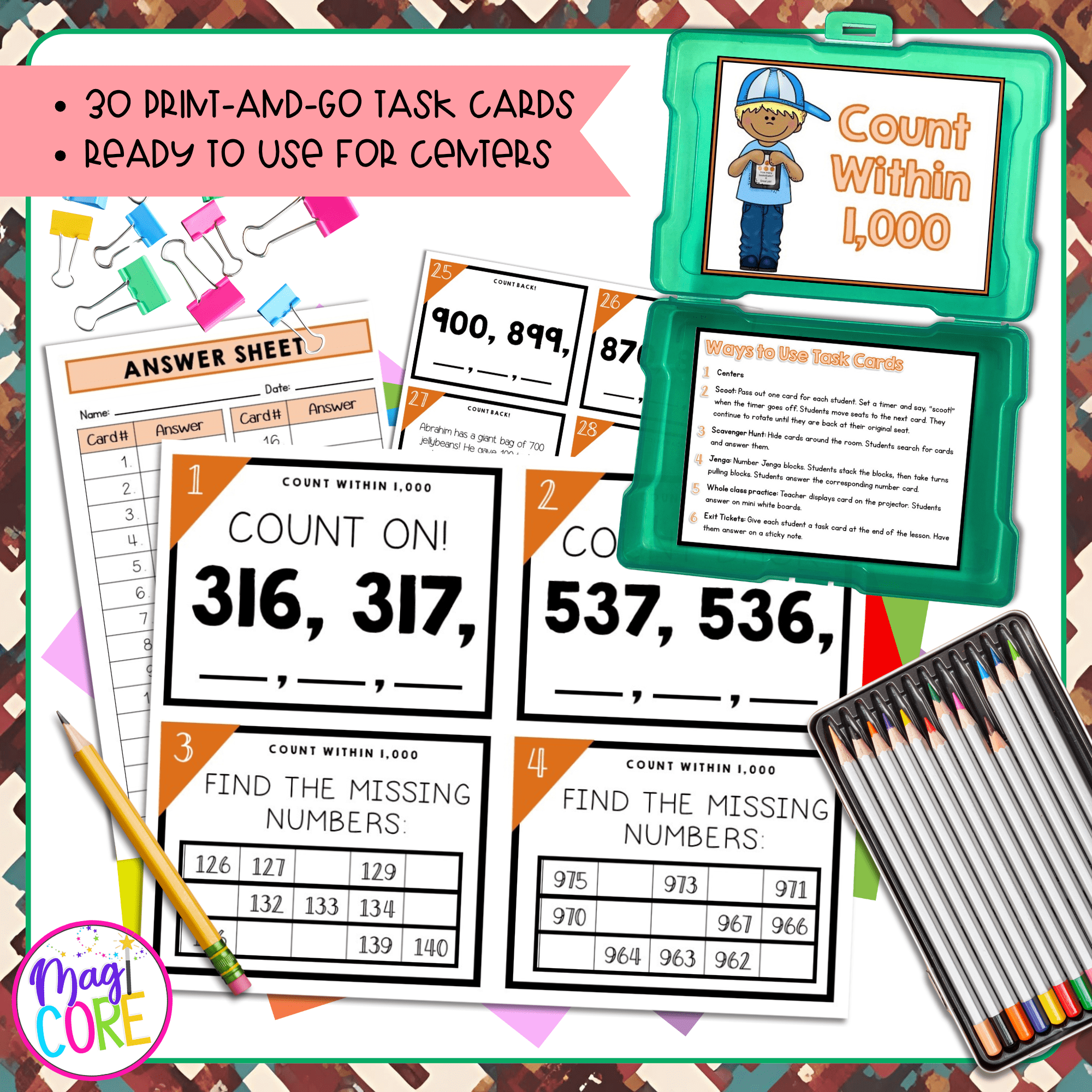 Count to 1000 - 2nd Grade Math Task Cards - 2.NBT.A.2 - Image 2