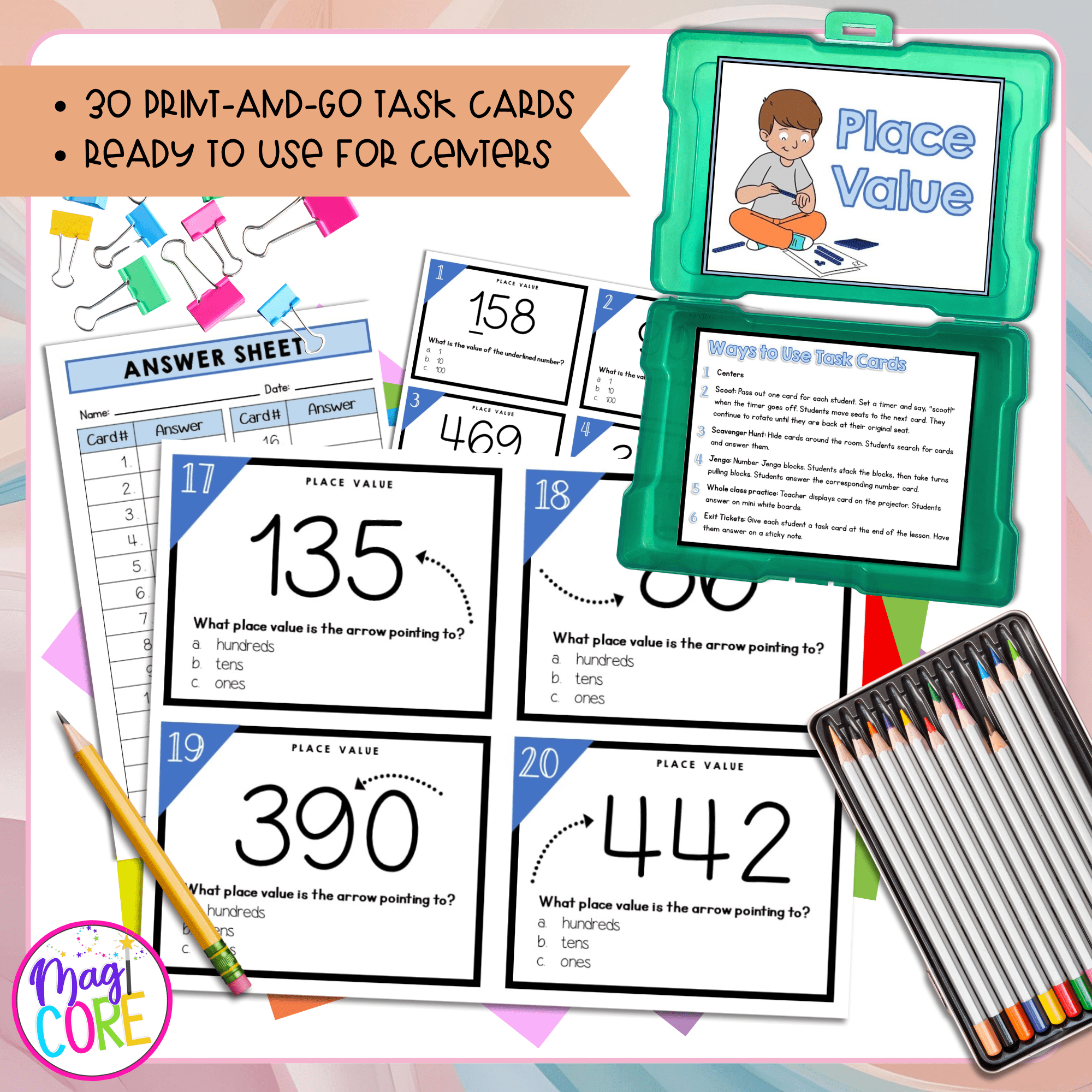 Place Value to 1000 Ones Tens Hundreds Math Task Cards - 2nd Grade 2.NBT.A.1 - Image 2