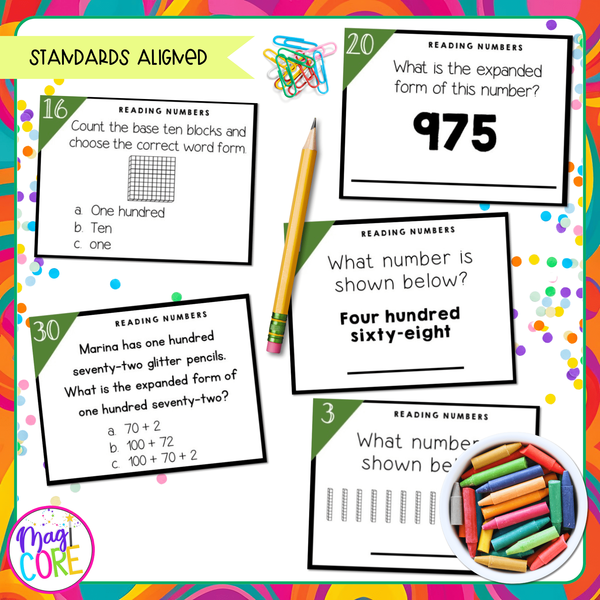 Read and Write Numbers within 1,000 - 2nd Grade Math Task Cards 2.NBT.A.3 - Image 4