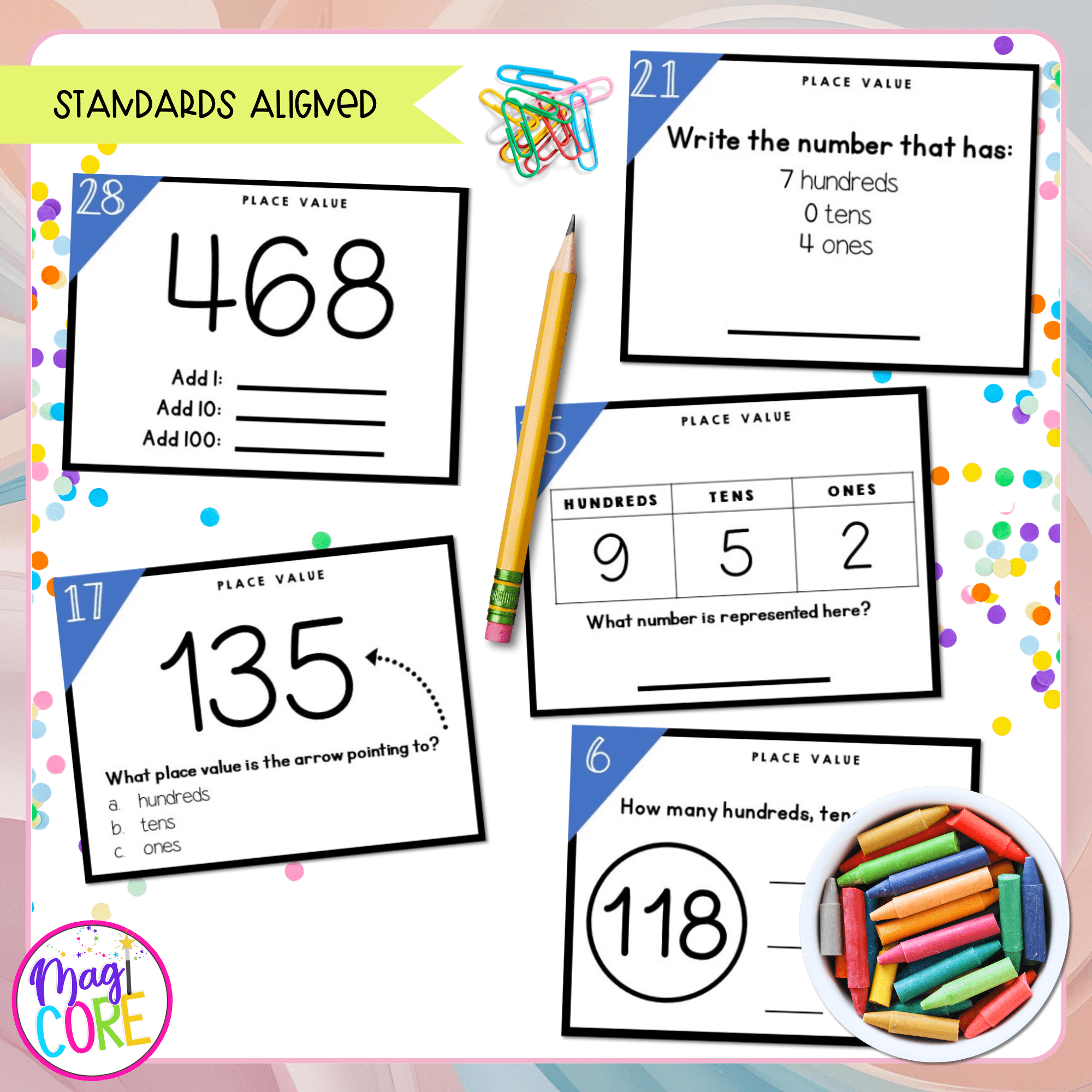 Place Value to 1000 Ones Tens Hundreds Math Task Cards - 2nd Grade 2.NBT.A.1 - Image 4