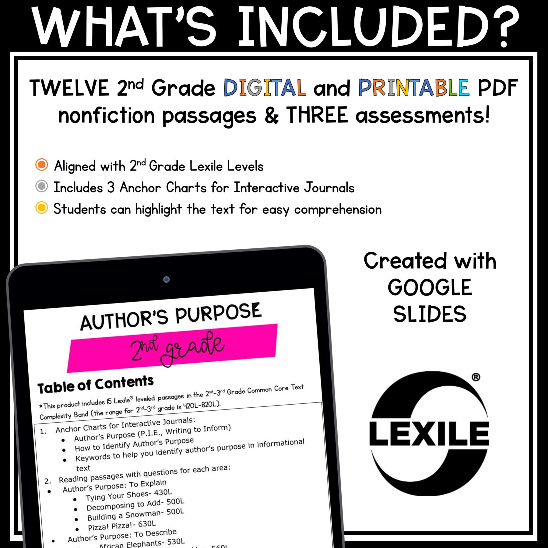 Author’s Purpose Reading Comprehension Unit RI.2.6 – Print & - Image 11