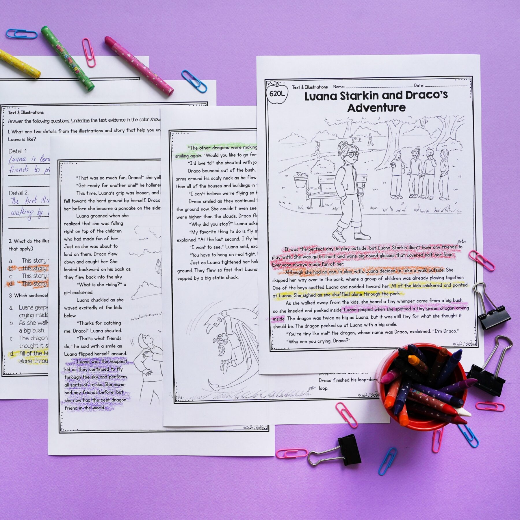Illustrations Skill Pack Bundle – RL.2.7 & RL.3.7 – Print & Digital - Image 15