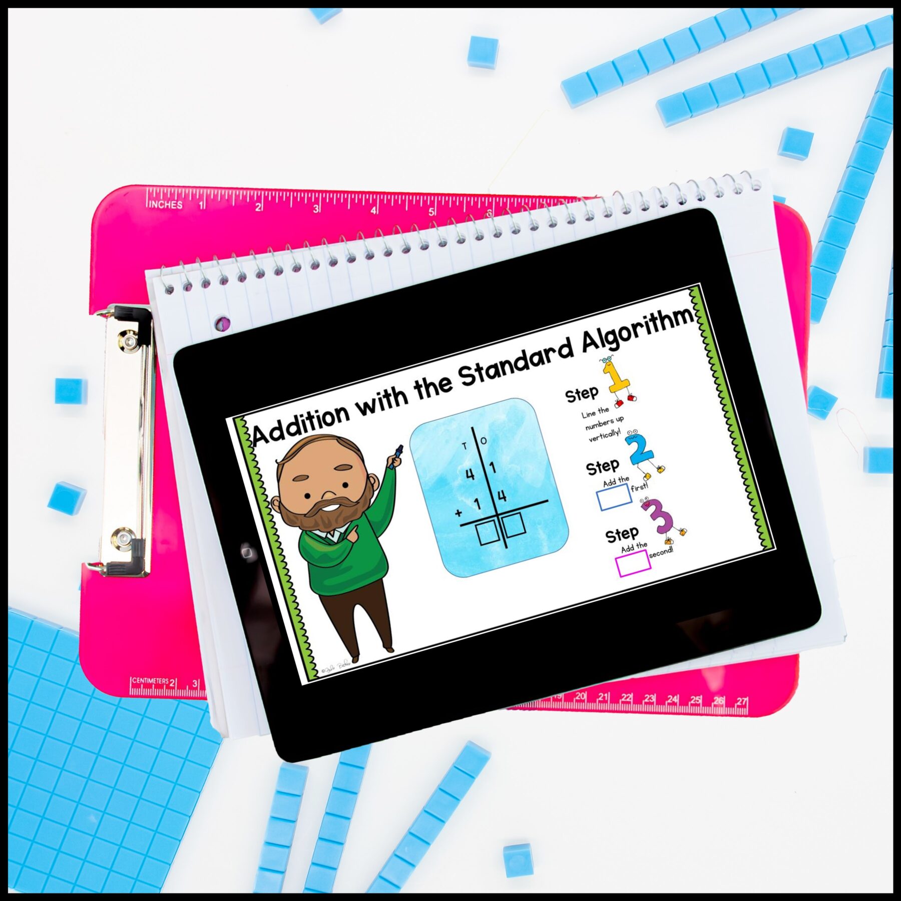 Adding to 100 Standard Algorithm Mini Lesson Google Slides Distance Learning - Image 2