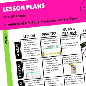 Lesson Plans: Context Clues in Nonfiction - 4th & 5th Grade