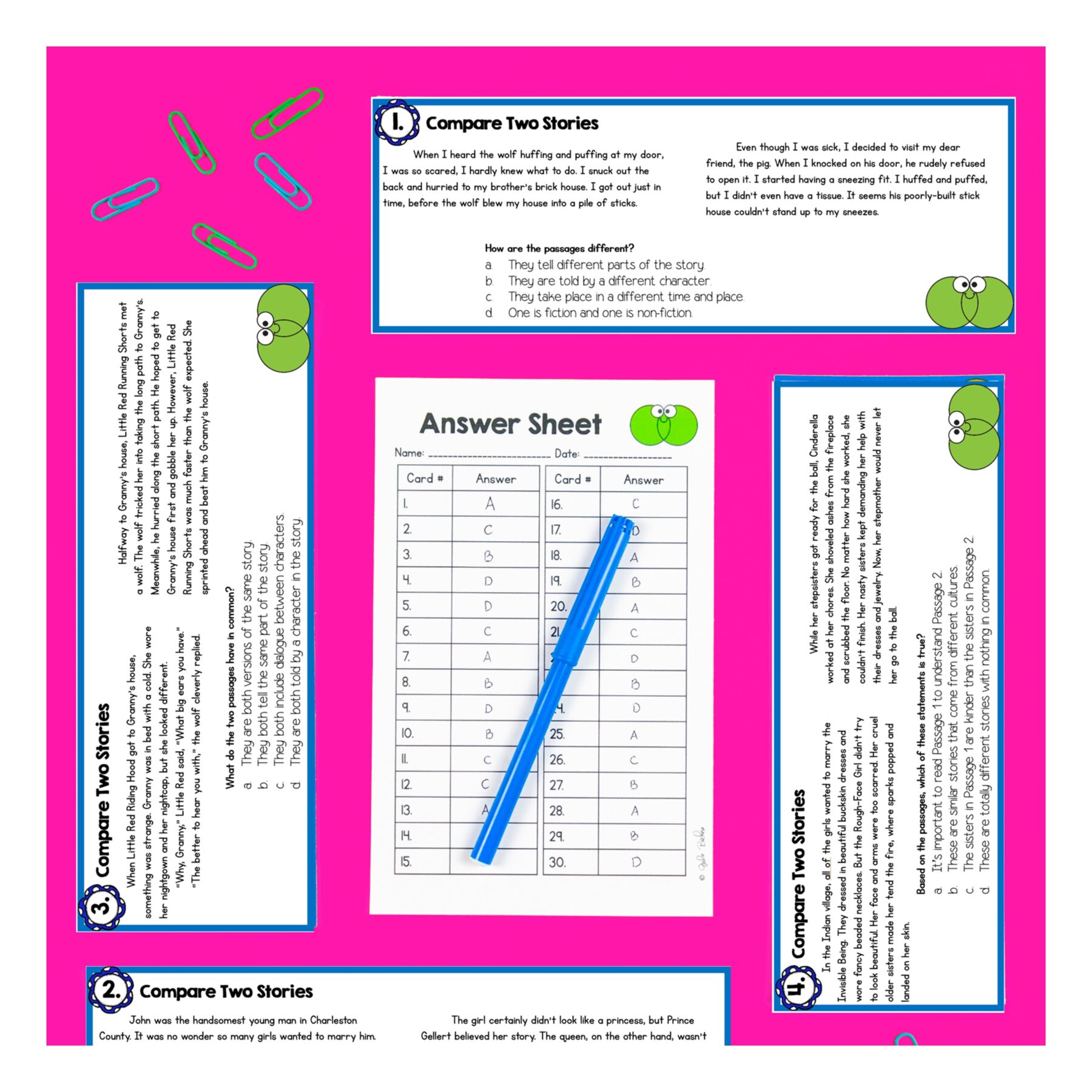 Compare Versions of Stories Reading Comprehension Unit – RL.2.9 – Print Digital - Image 17