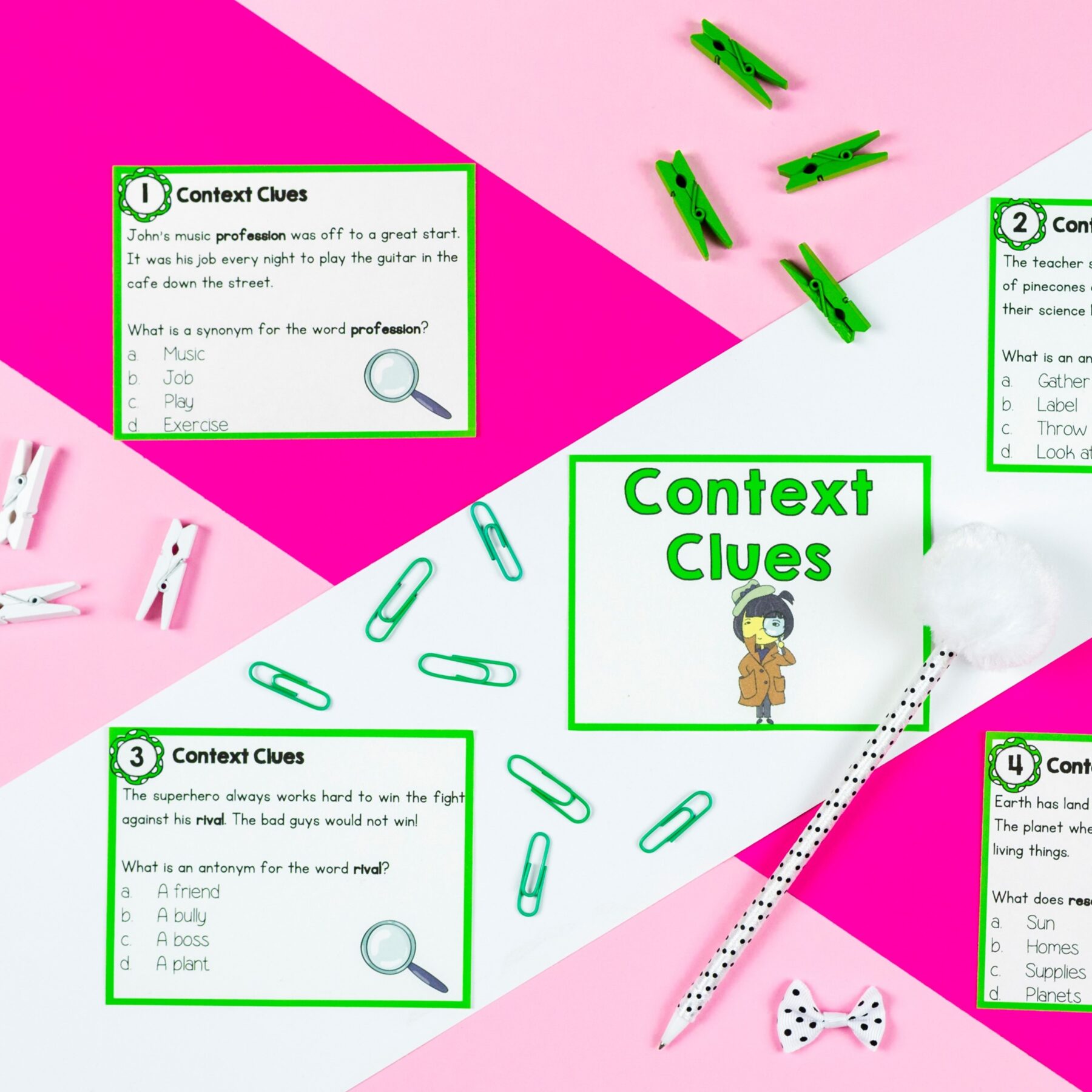 Context Clues Task Cards Preview 6