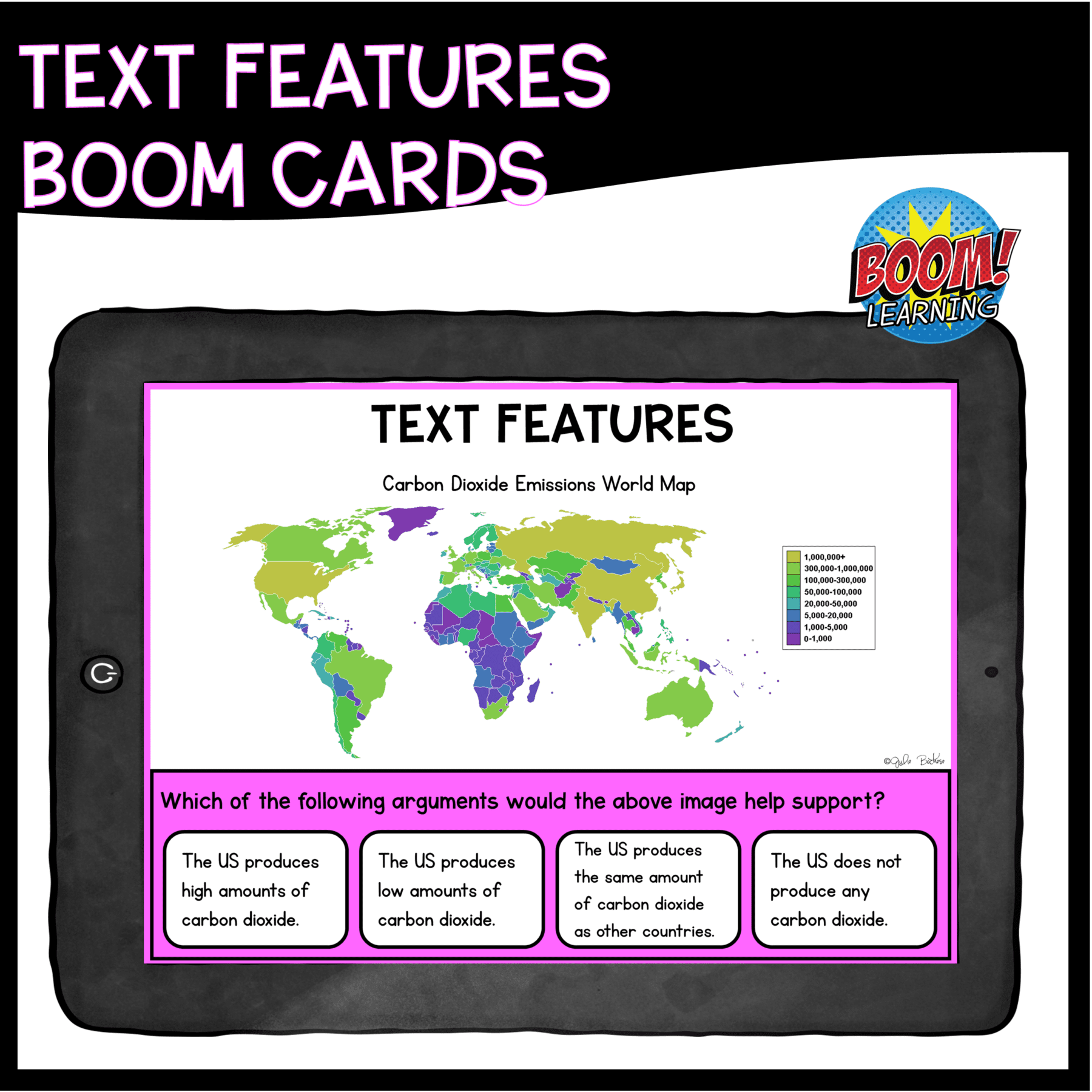 Nonfiction Text Features Boom Cards - 4th & 5th Grade Digital Task Cards - Image 3