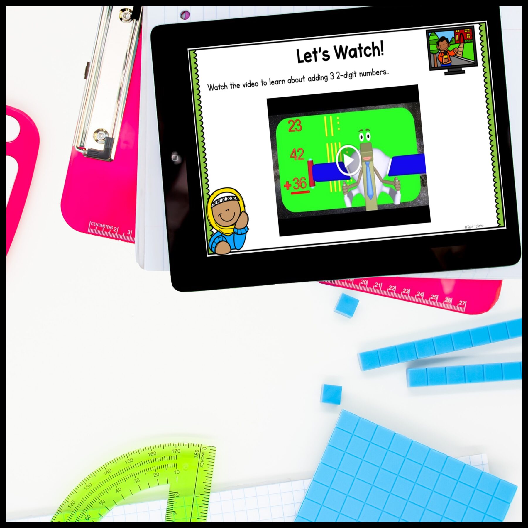 Adding 3 or 4 Two Digit Numbers - 2nd Grade Math Digital Mini Lesson - 2.NBT.B.6 - Image 3