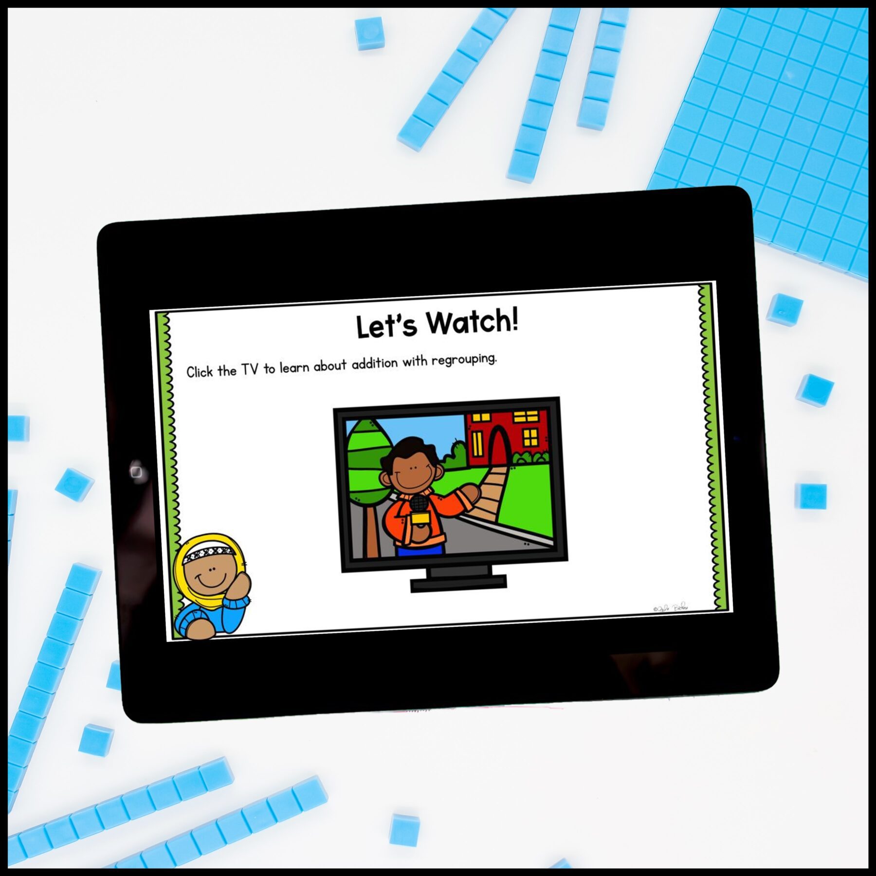 Adding to 100 Standard Algorithm Mini Lesson Google Slides Distance Learning - Image 4
