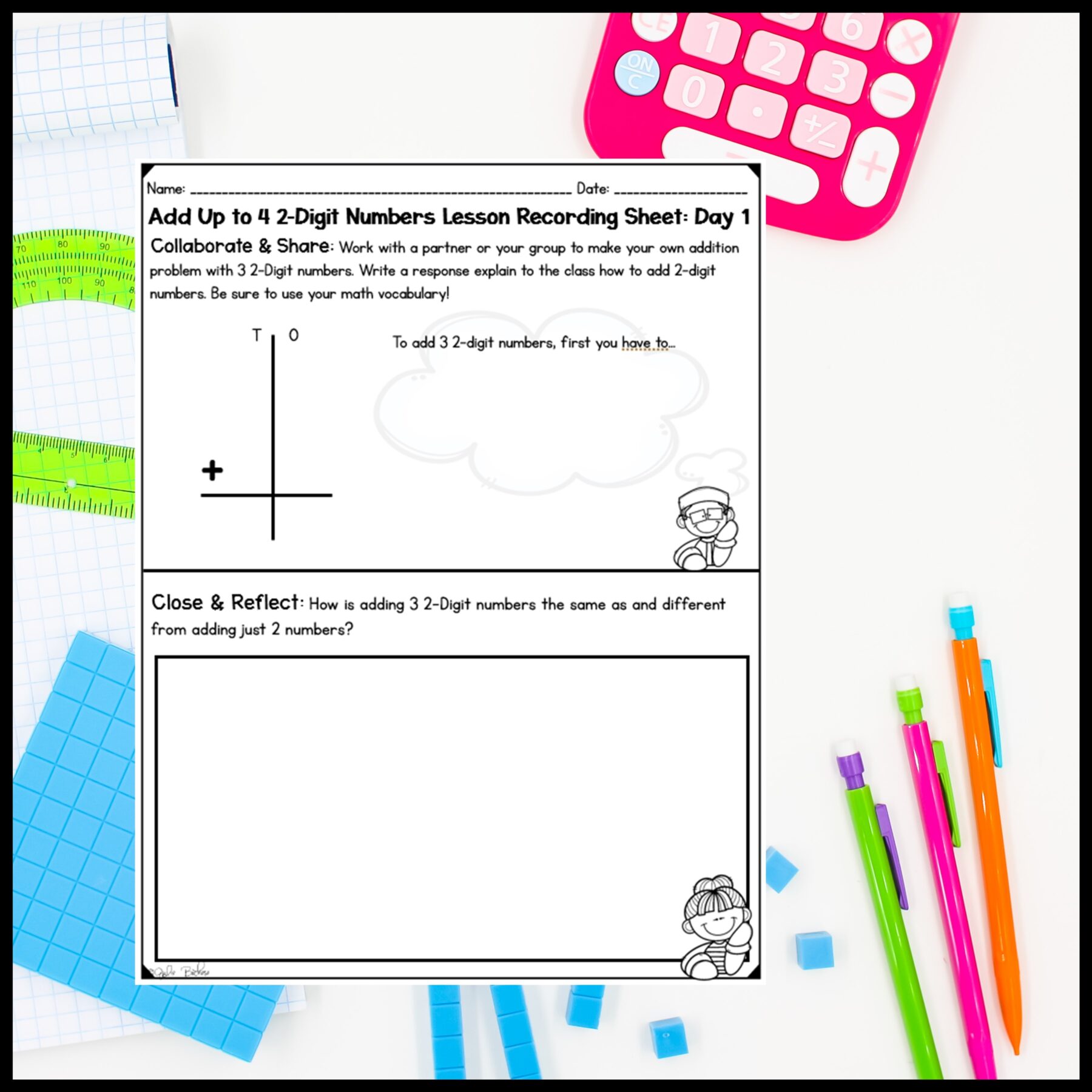 Adding 3 or 4 Two Digit Numbers - 2nd Grade Math Digital Mini Lesson - 2.NBT.B.6 - Image 8