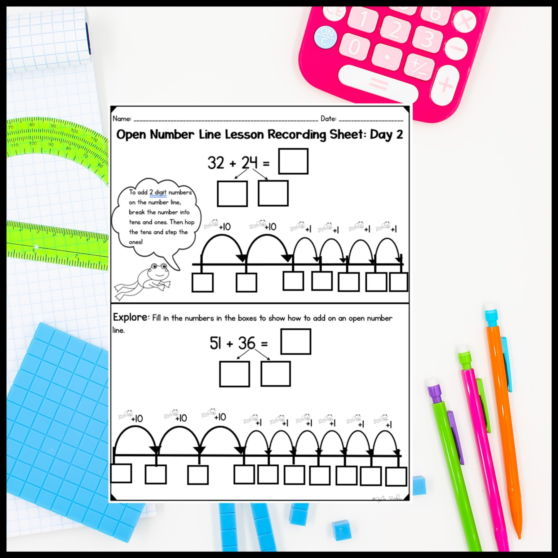 Add Using the Open Number Line - 2nd Grade Math Digital Mini Lesson - 2.NBT.B.5 - Image 8