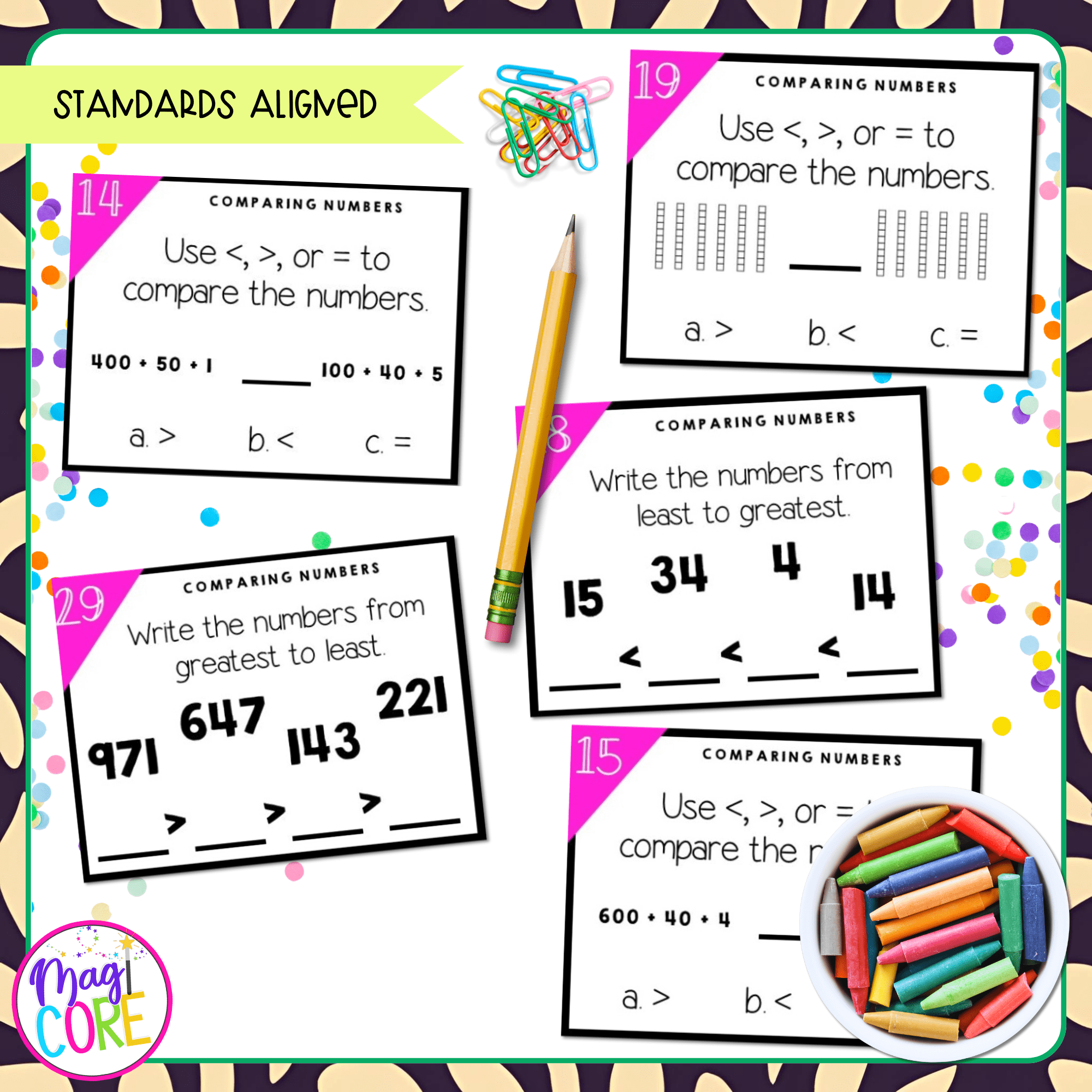 Compare Numbers - 2nd Grade Math Task Cards - 2.NBT.A.4 - Image 4