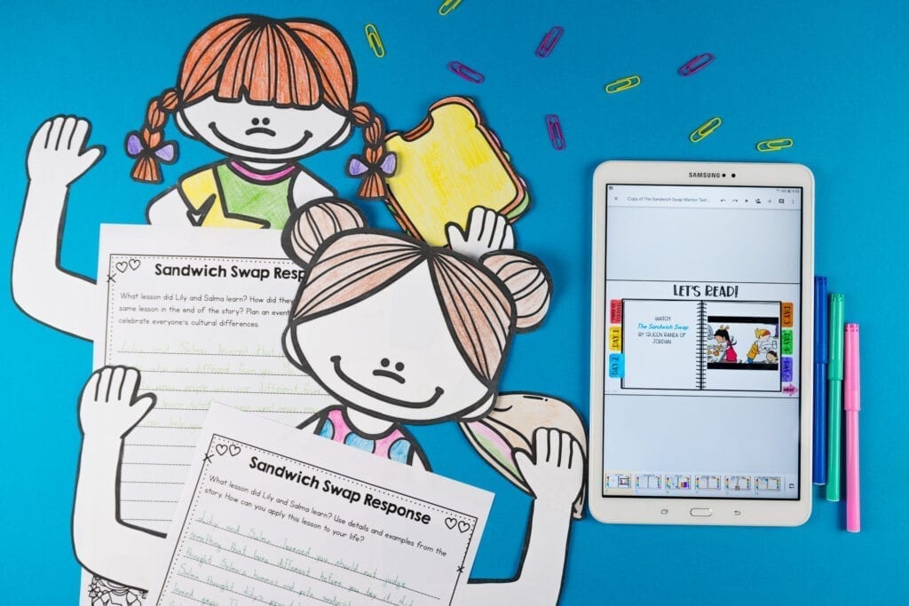 Image showing mentor text unit focused on literature using sandwich swap book