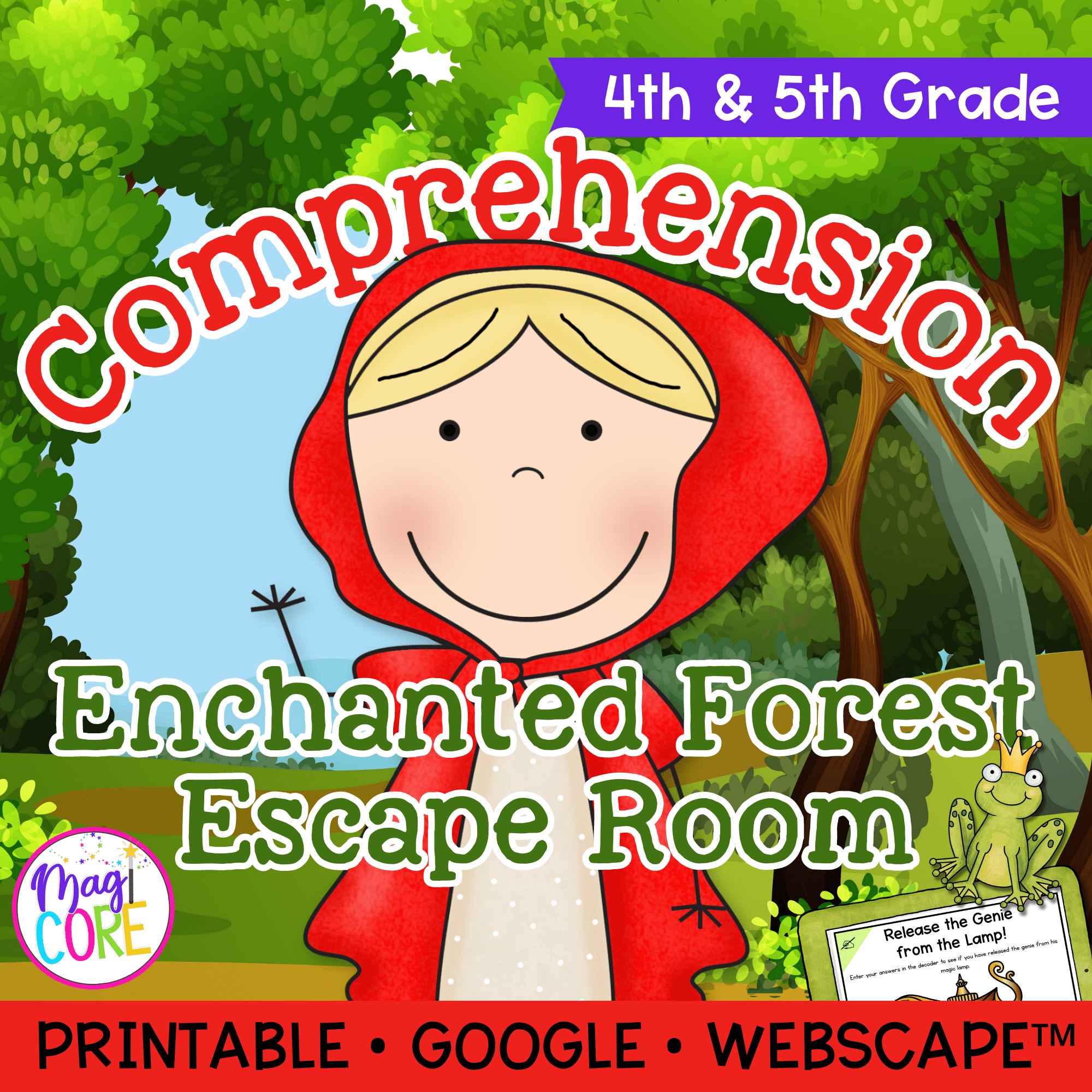 Enchanted Forest Reading Comprehension Escape Room & Webscape™ - 4th & 5th Grade