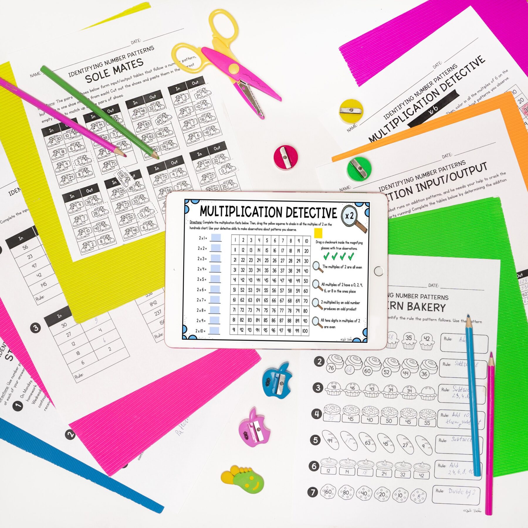 Identifying Number Patterns - 3rd Grade Math - Printable & Digital - 3.OA.D.9 - Image 2