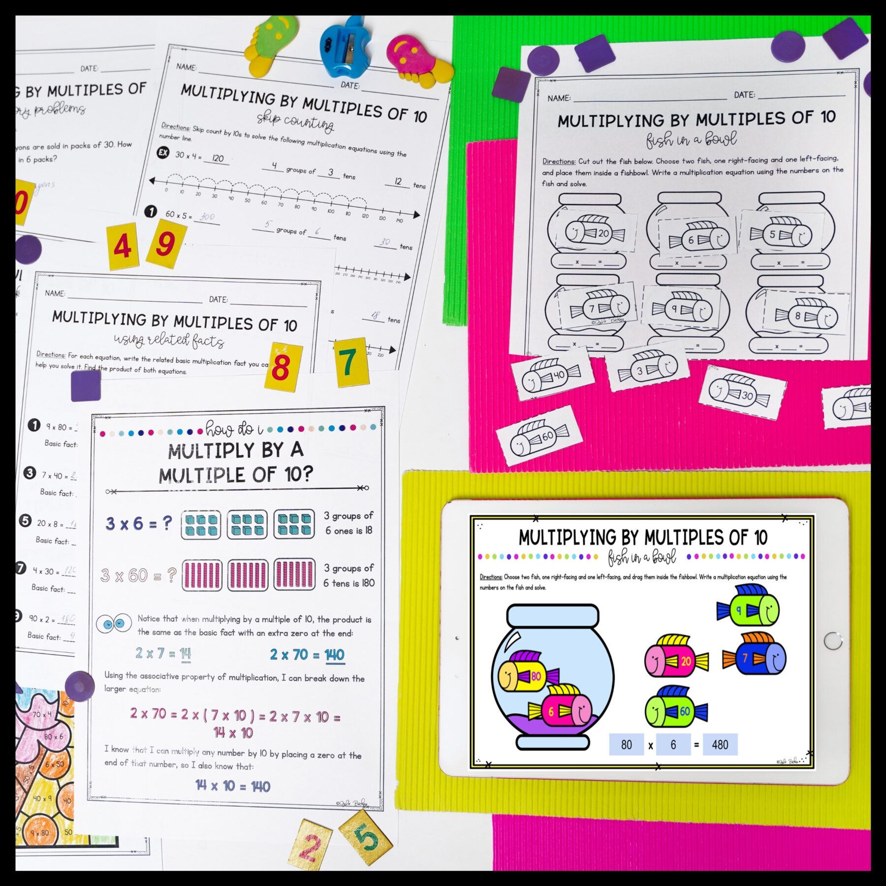 Multiplying by Multiples of 10 - 3rd Grade Math - Print & Digital - 3.NBT.A.3 - Image 2