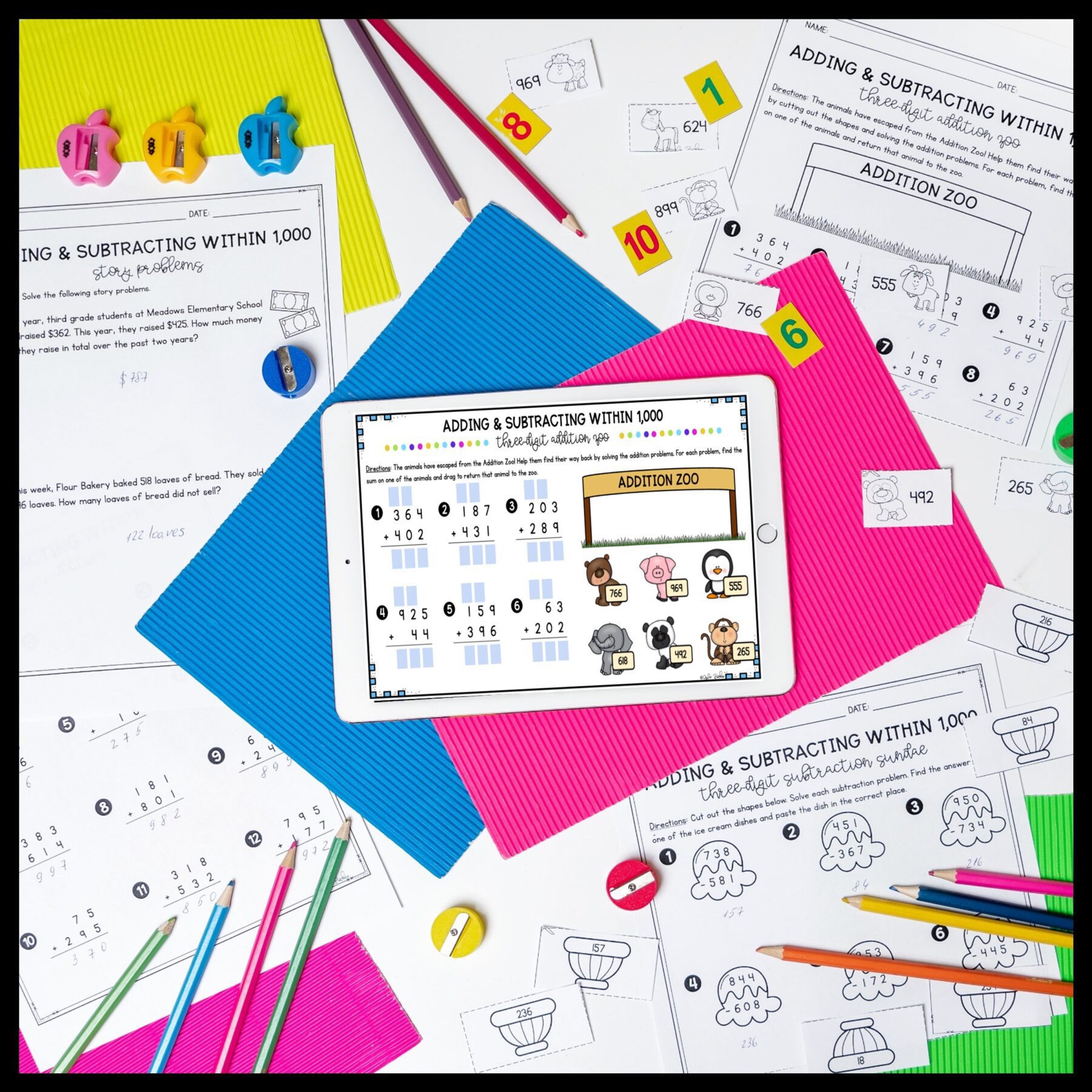 Adding & Subtracting within 1000 - 3rd Grade Math - Print & Digital - 3.NBT.A.2 - Image 2