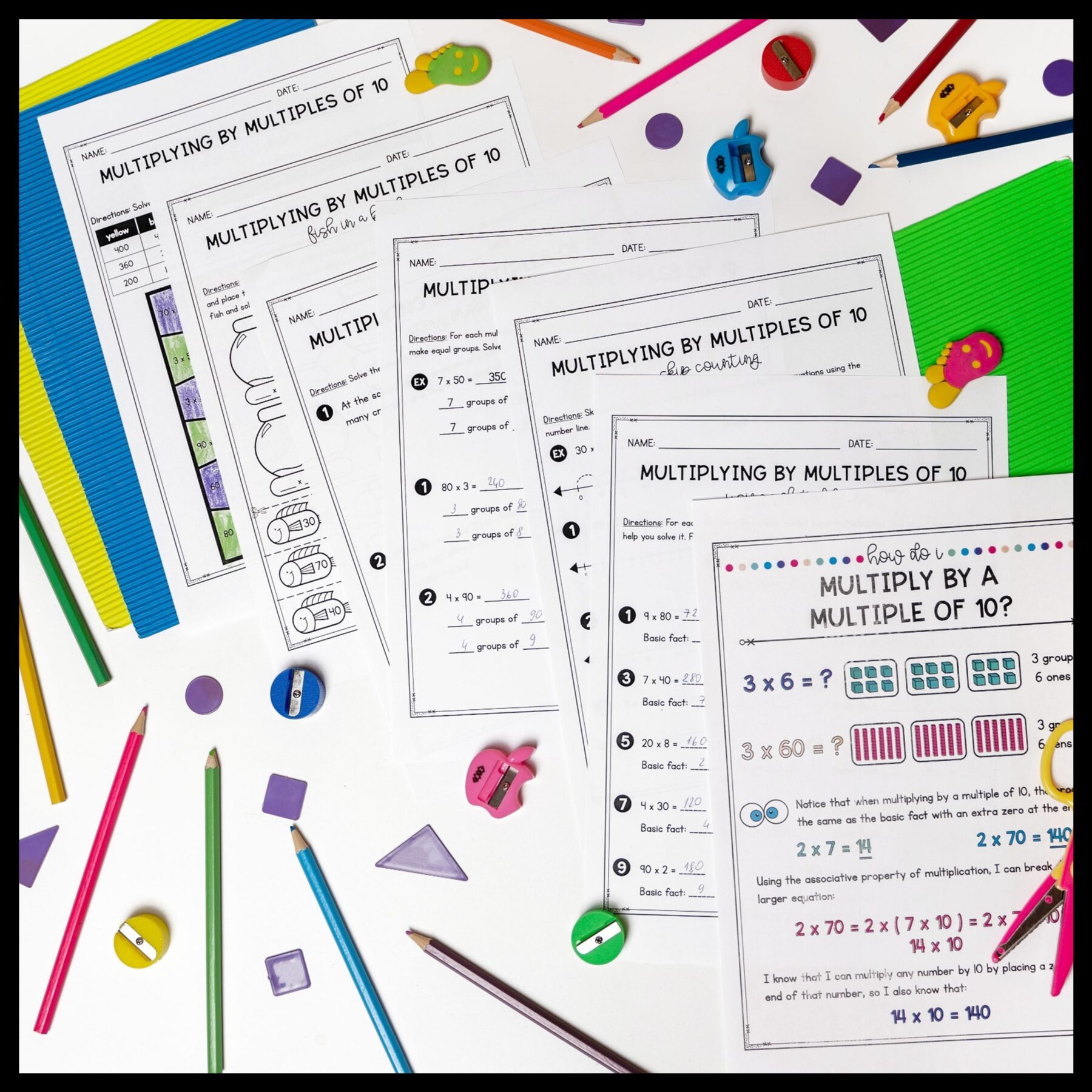 Multiplying by Multiples of 10 - 3rd Grade Math - Print & Digital - 3.NBT.A.3 - Image 3