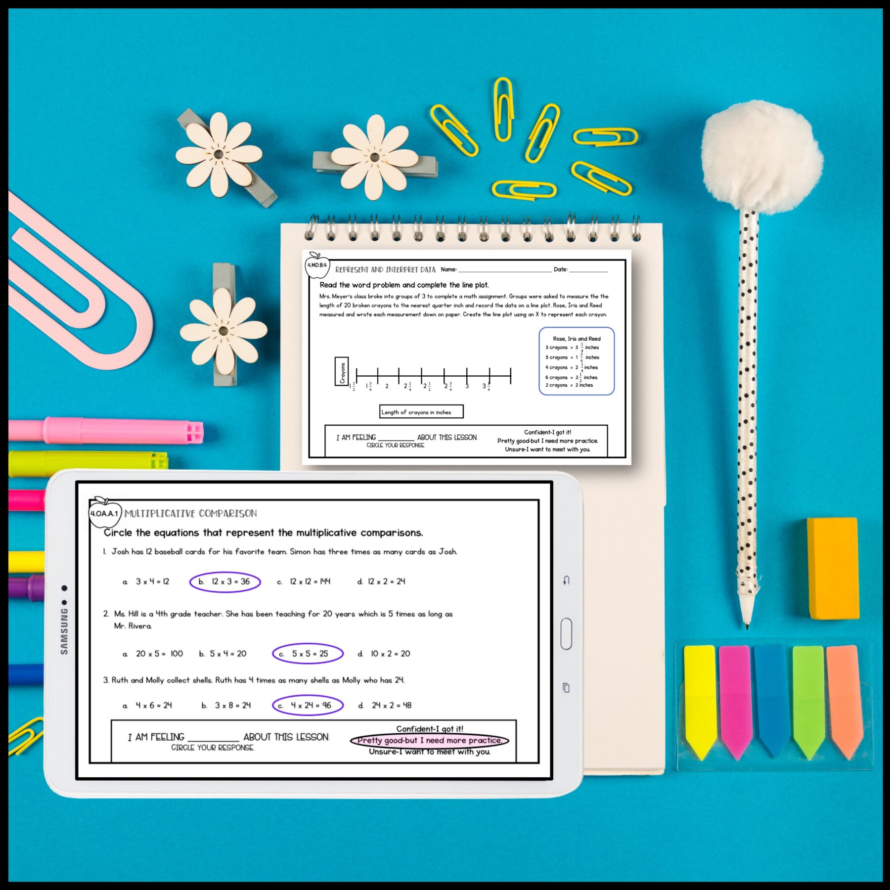 4th Grade Math Exit Tickets, Slips, Quick Checks - Standards Based Print Digital - Image 4
