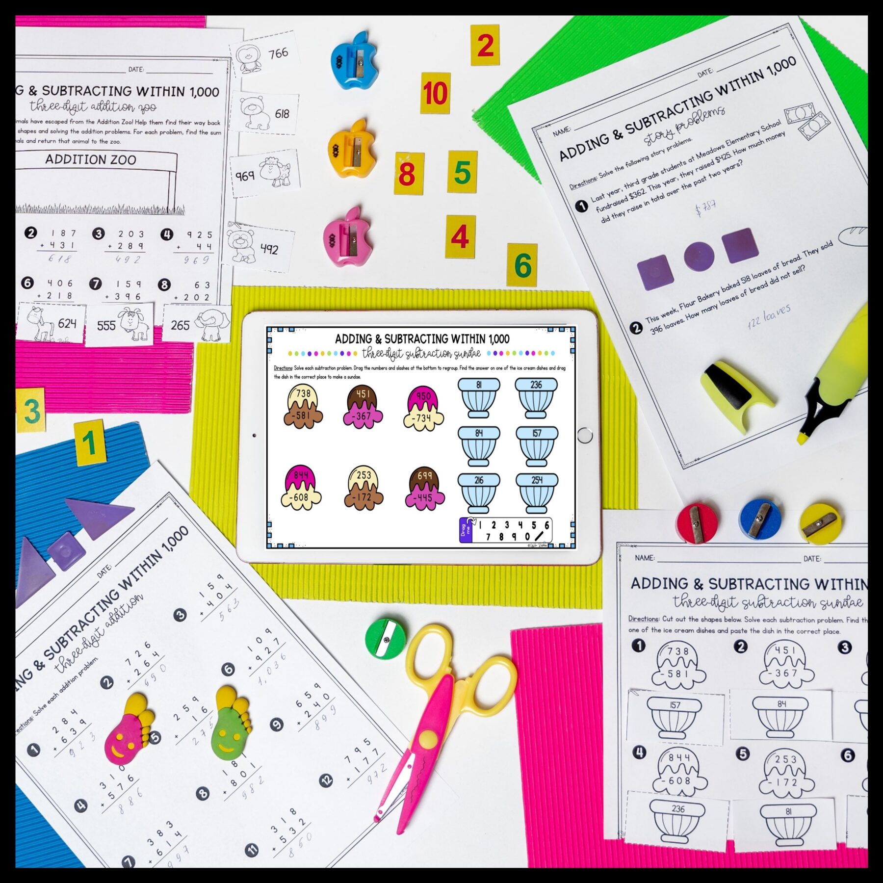 Adding & Subtracting within 1000 - 3rd Grade Math - Print & Digital - 3.NBT.A.2 - Image 4