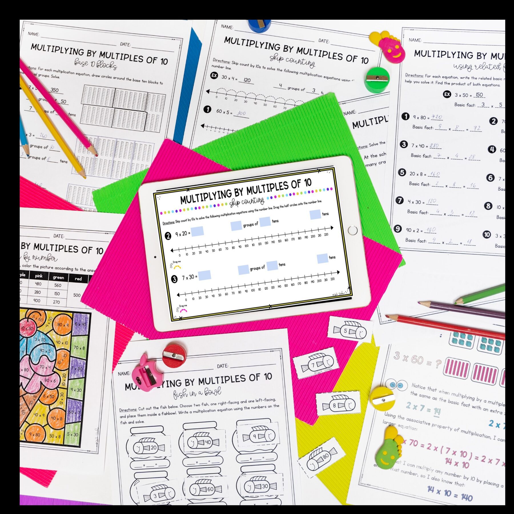 Multiplying by Multiples of 10 - 3rd Grade Math - Print & Digital - 3.NBT.A.3 - Image 5