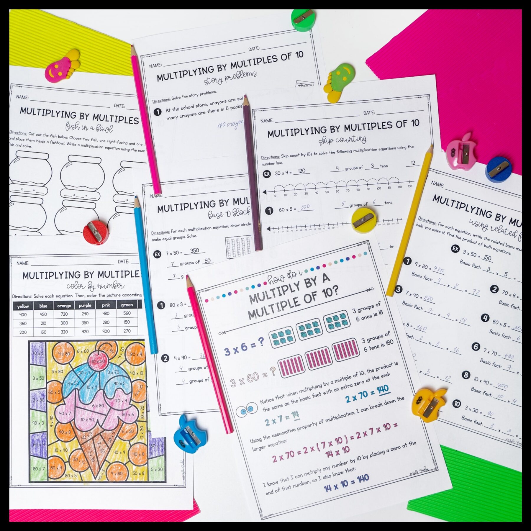 Multiplying by Multiples of 10 - 3rd Grade Math - Print & Digital - 3.NBT.A.3 - Image 6