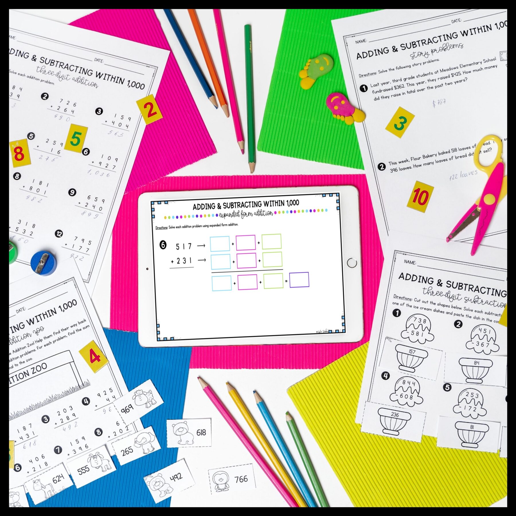 Adding & Subtracting within 1000 - 3rd Grade Math - Print & Digital - 3.NBT.A.2 - Image 7