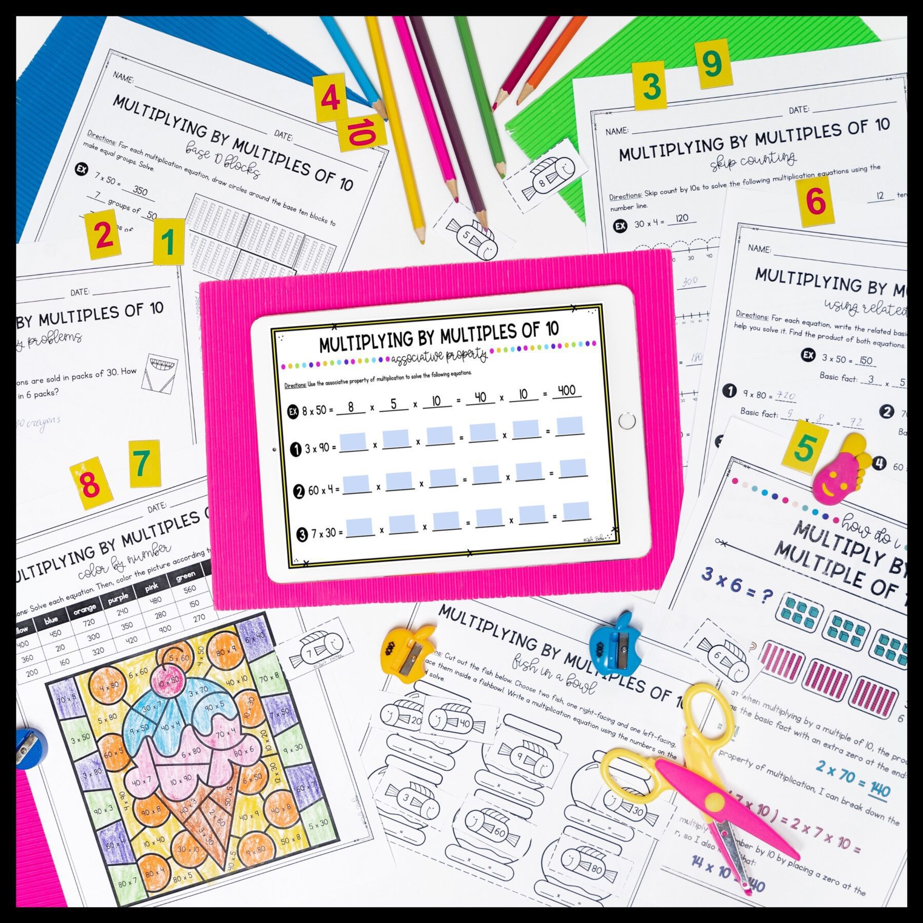 Multiplying by Multiples of 10 - 3rd Grade Math - Print & Digital - 3.NBT.A.3 - Image 7
