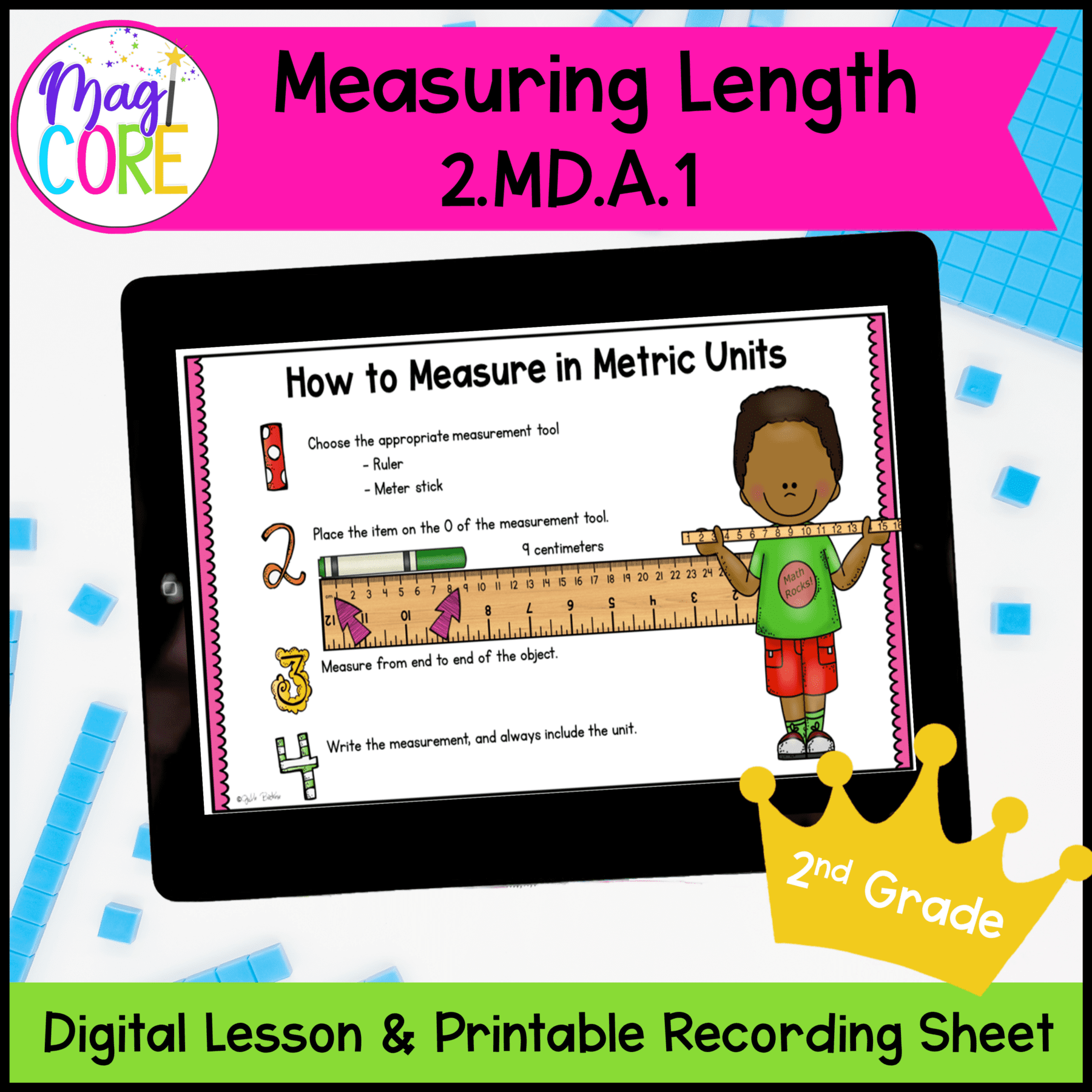 Measuring Length - 2nd Grade Math Digital Mini Lesson - 2.MD.A.1