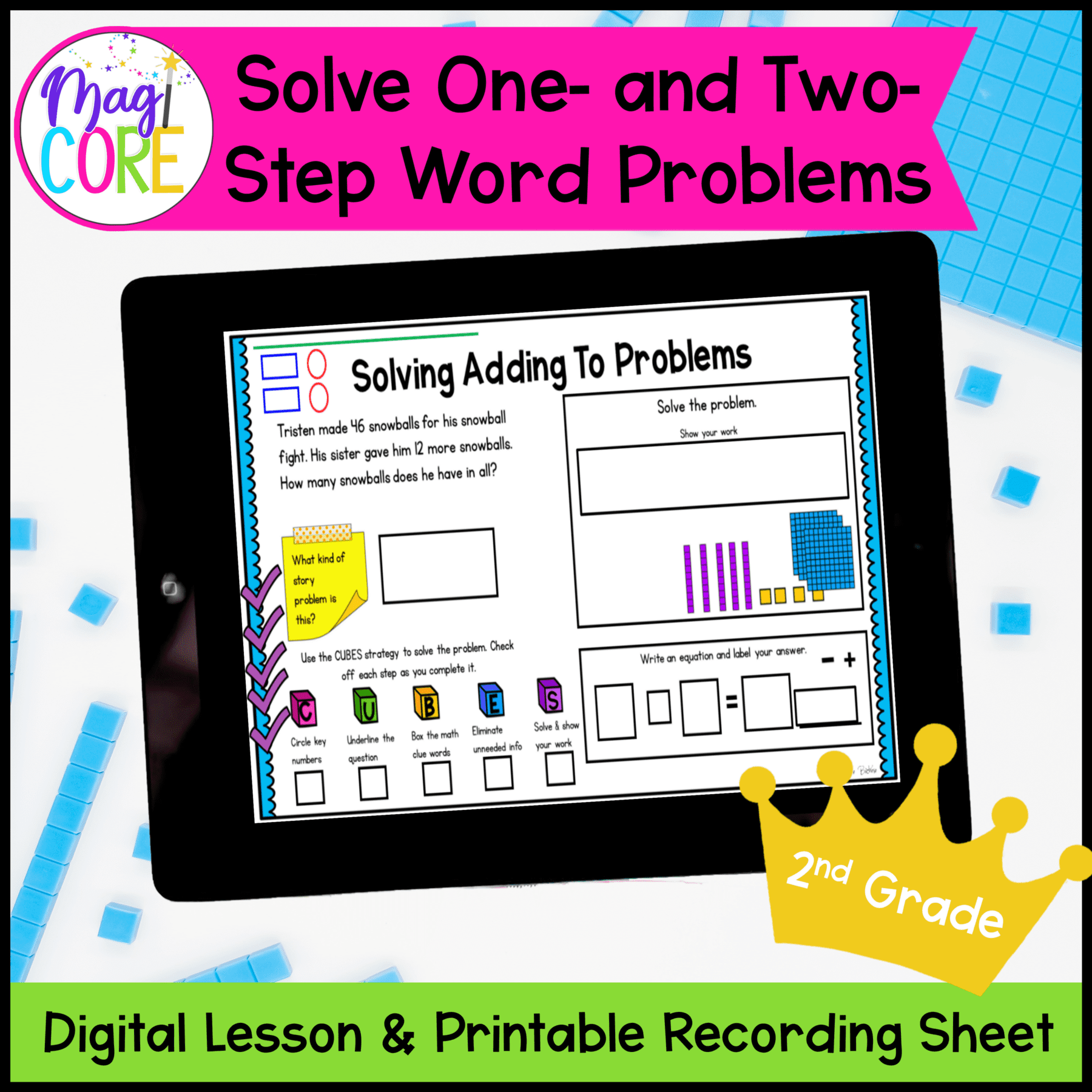 One and Two-Step Word Problems - 2nd Grade Math Digital Mini Lesson - 2.OA.A.1
