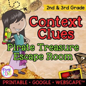 Nonfiction Context Clues Reading Escape Room & Webscape 2nd 3rd Grade Activities