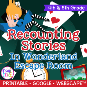 Summarizing Stories in Wonderland Escape Room & Webscape - 4th & 5th Grade