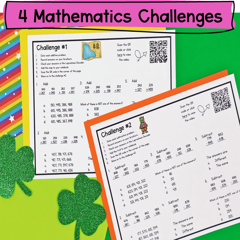 St. Patrick's Day Math Review 3rd Grade Escape Room Print Digital Resource Game - Image 2