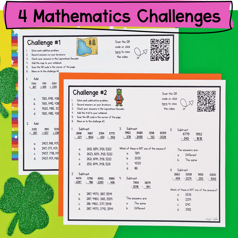 St Patrick's Day 4th Grade Math Review Escape Room & Webscape Digital Activities - Image 2